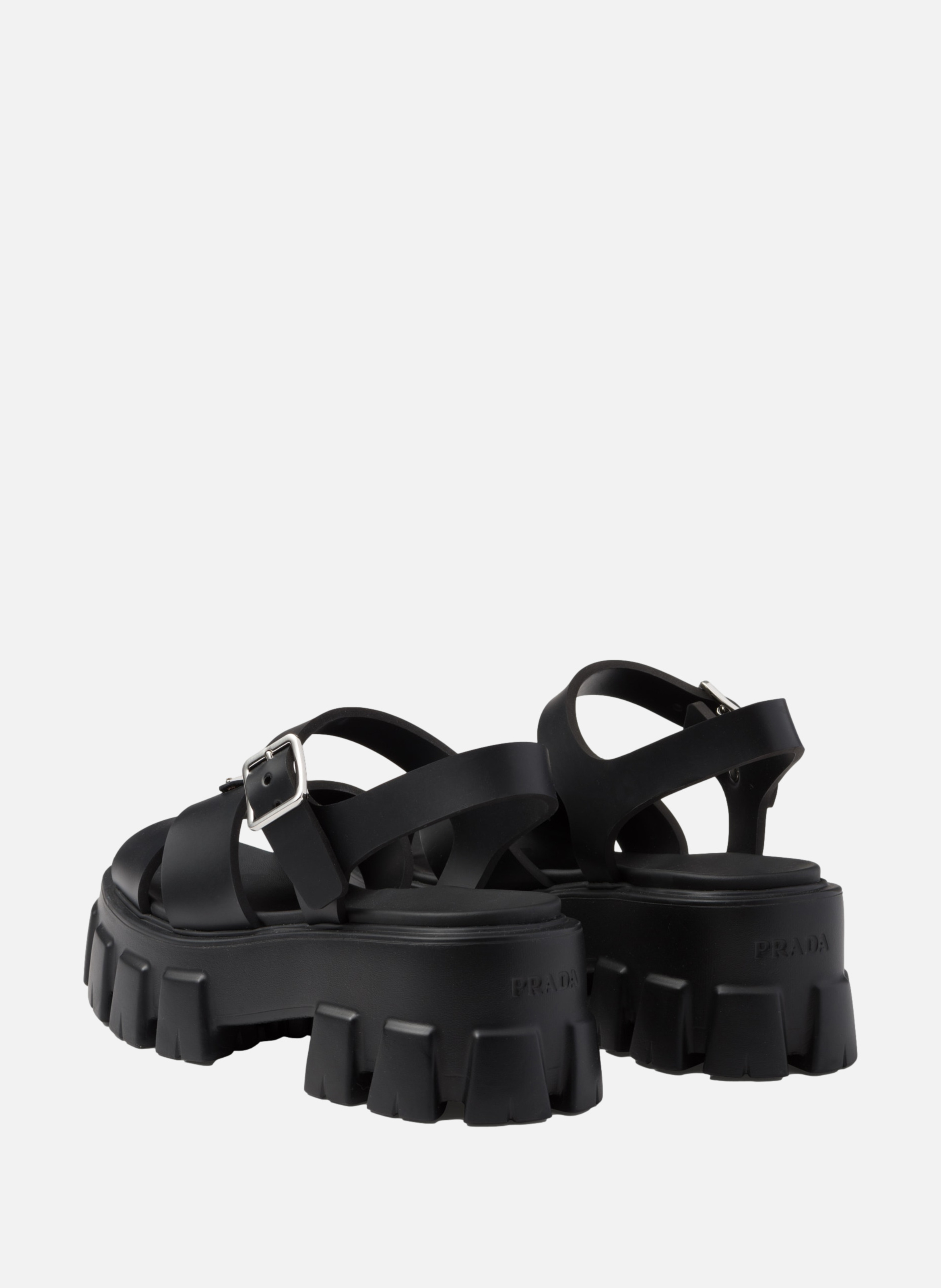 Sandales monolith en gomme PRADA Noir