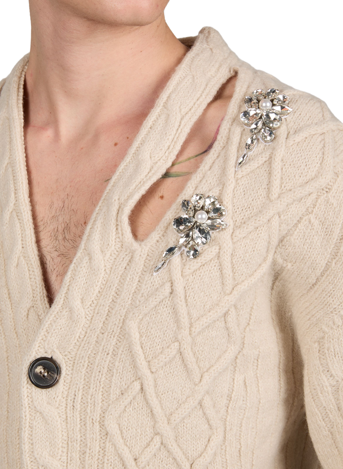 Straight wool cardigan SIMONE ROCHA Beige