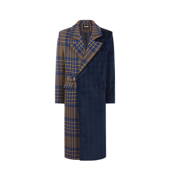 Manteau bi-matière en coton mélangé