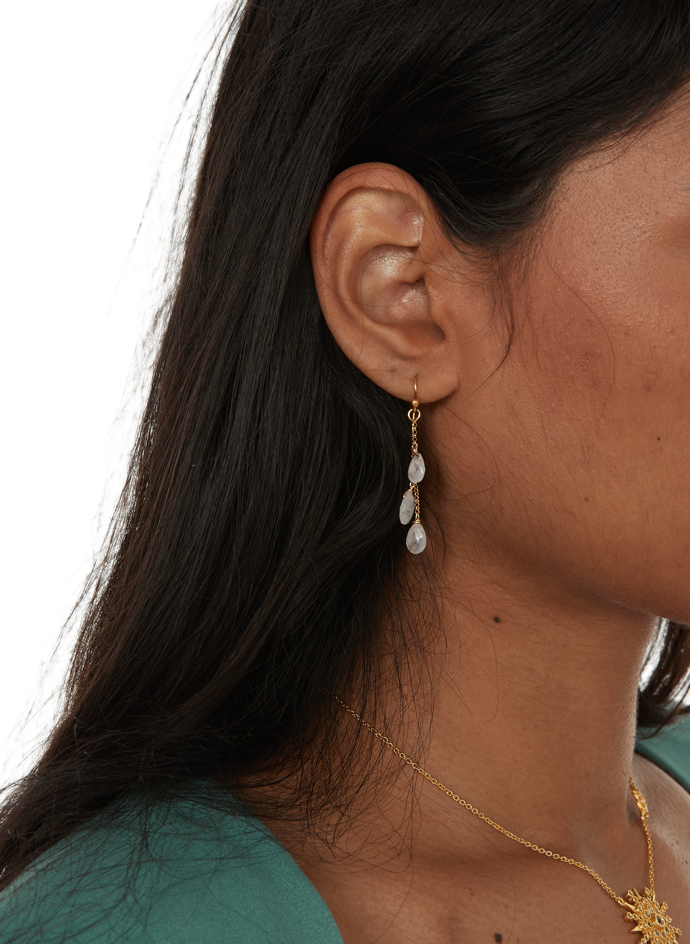 Diane stone pendant earrings LILO White