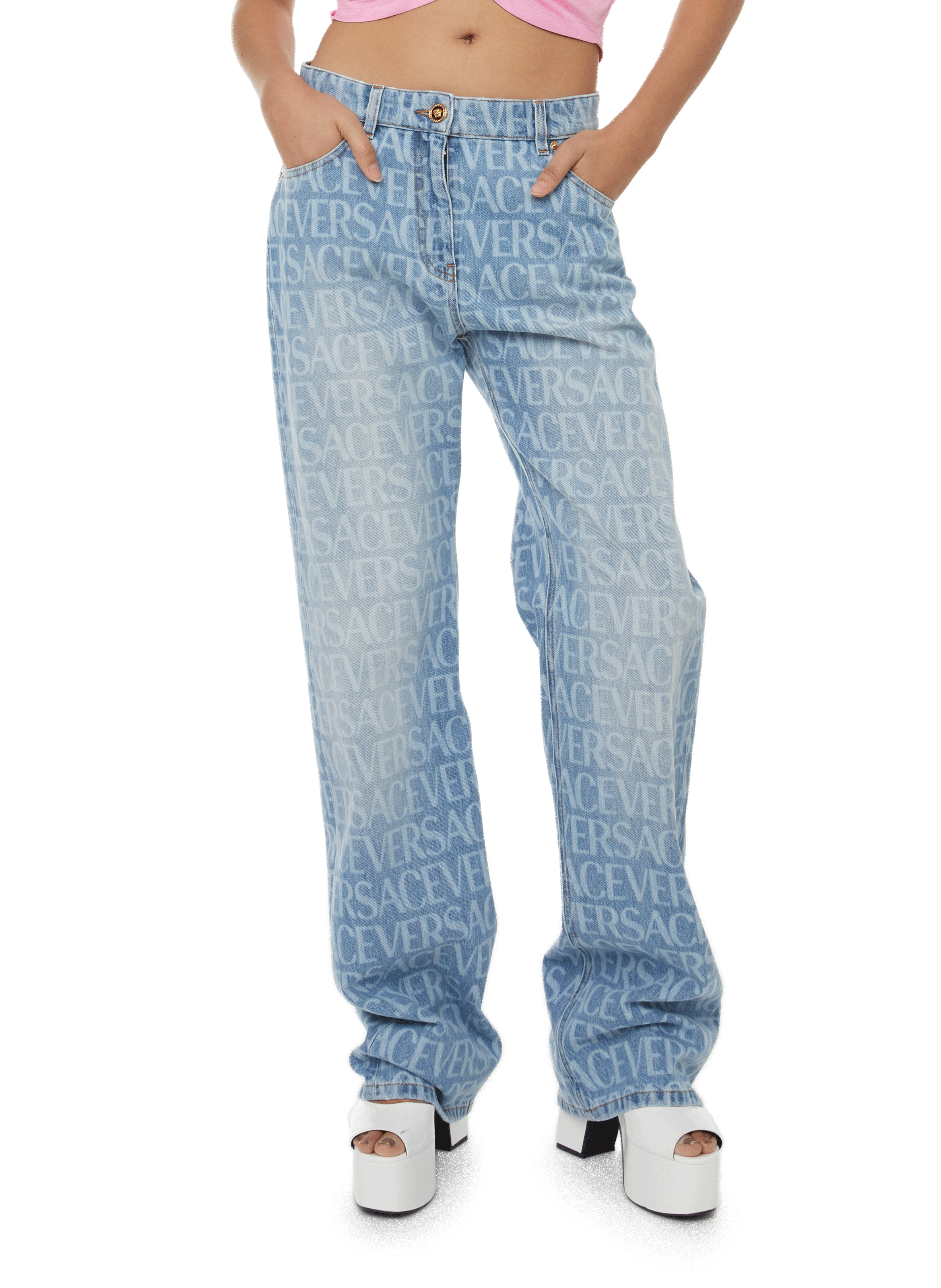 VERSACE JEANS COUTURE Black Women s Denim Pants YOOX