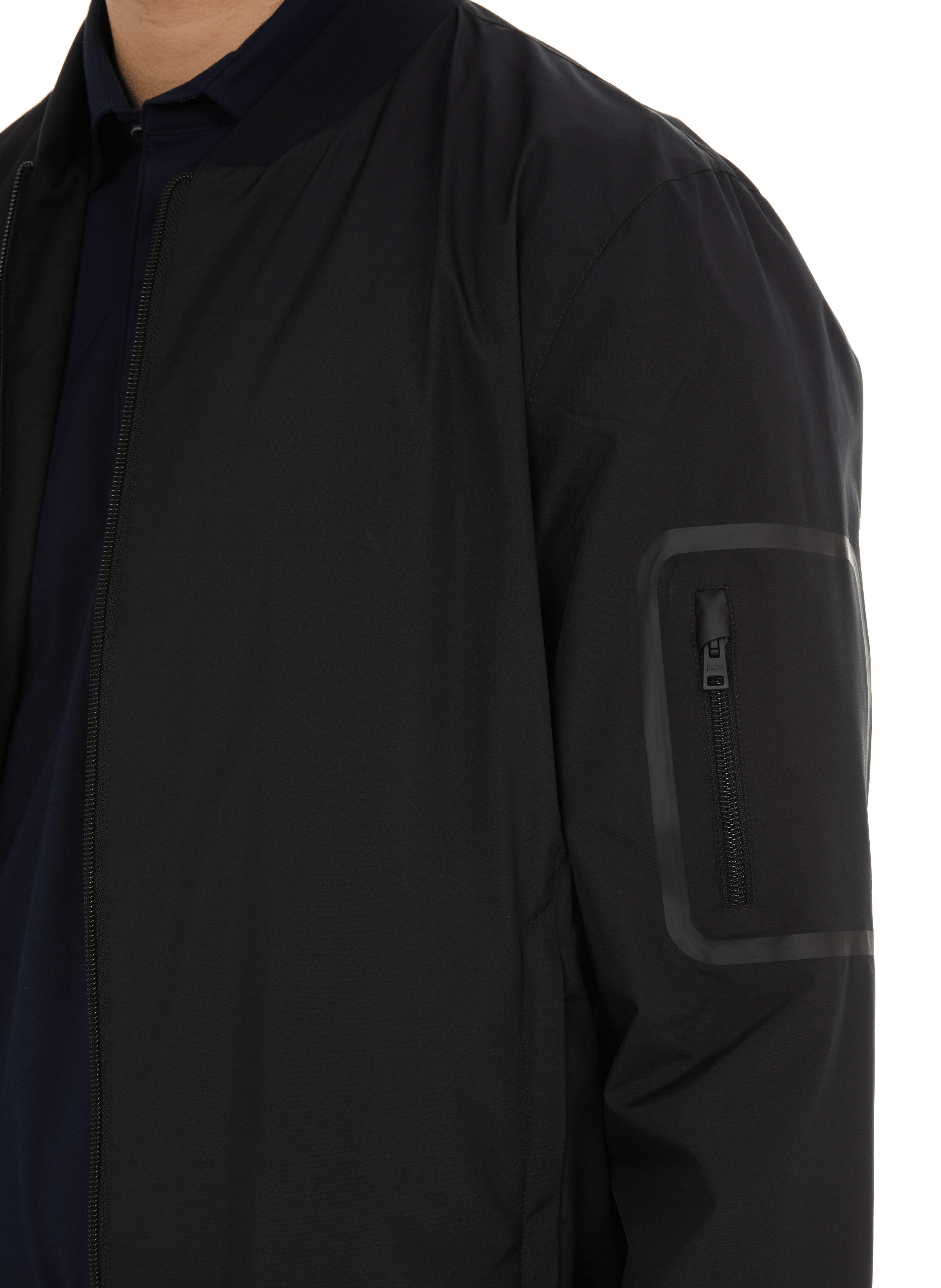 Lightweight plain bomber jacket HERNO Black