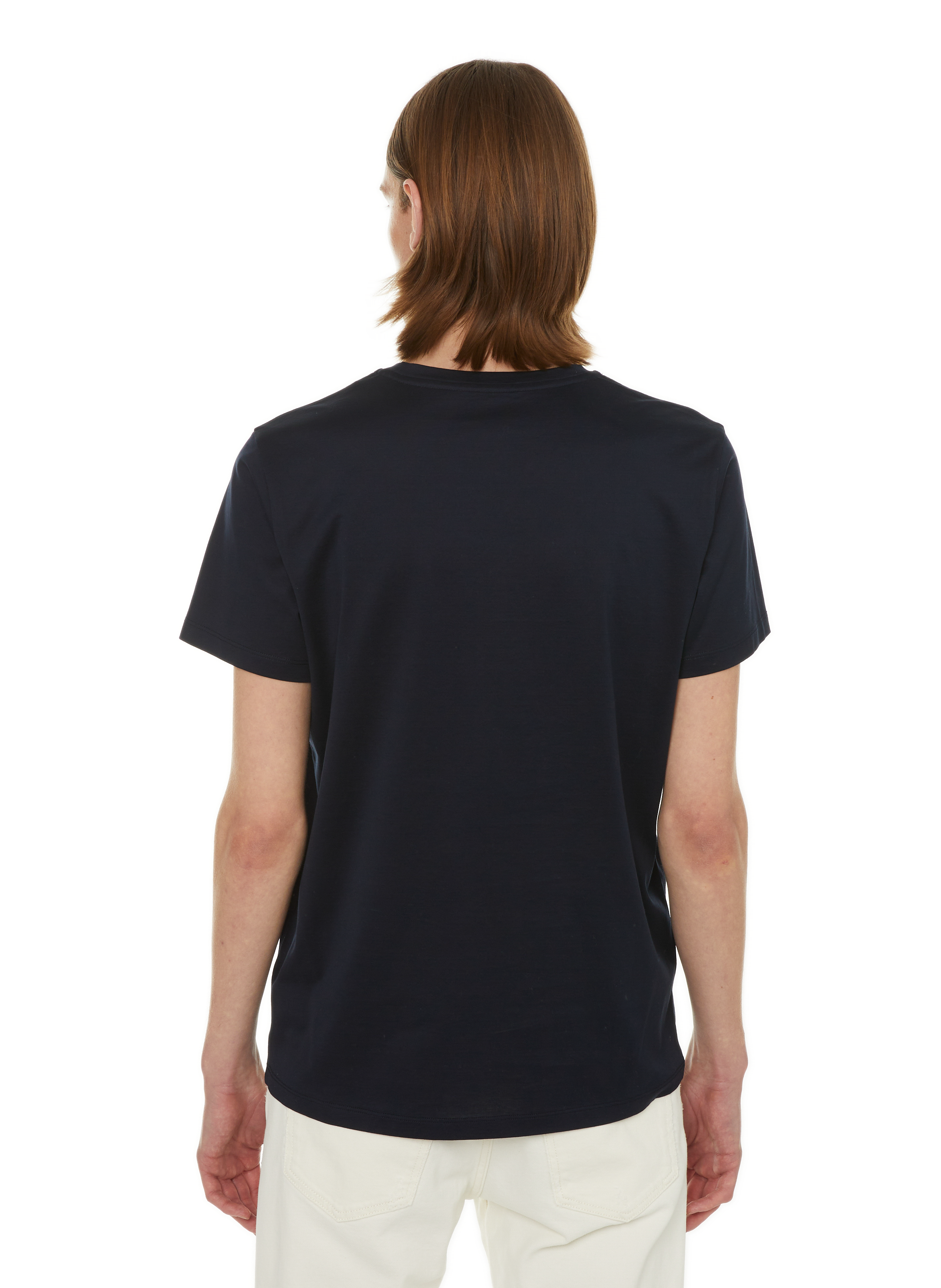 Plain cotton T-shirt MONCLER Blue