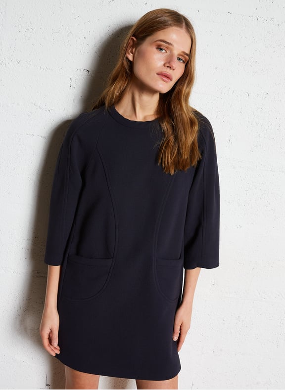 Robe courte en maille molyna Bleu by BA&SH BA&SH Robe courte en maille molyna Bleu