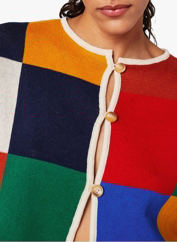 Checked cotton cardigan | Multicolour by BOBO CHOSES Checked cotton cardigan Multicolour