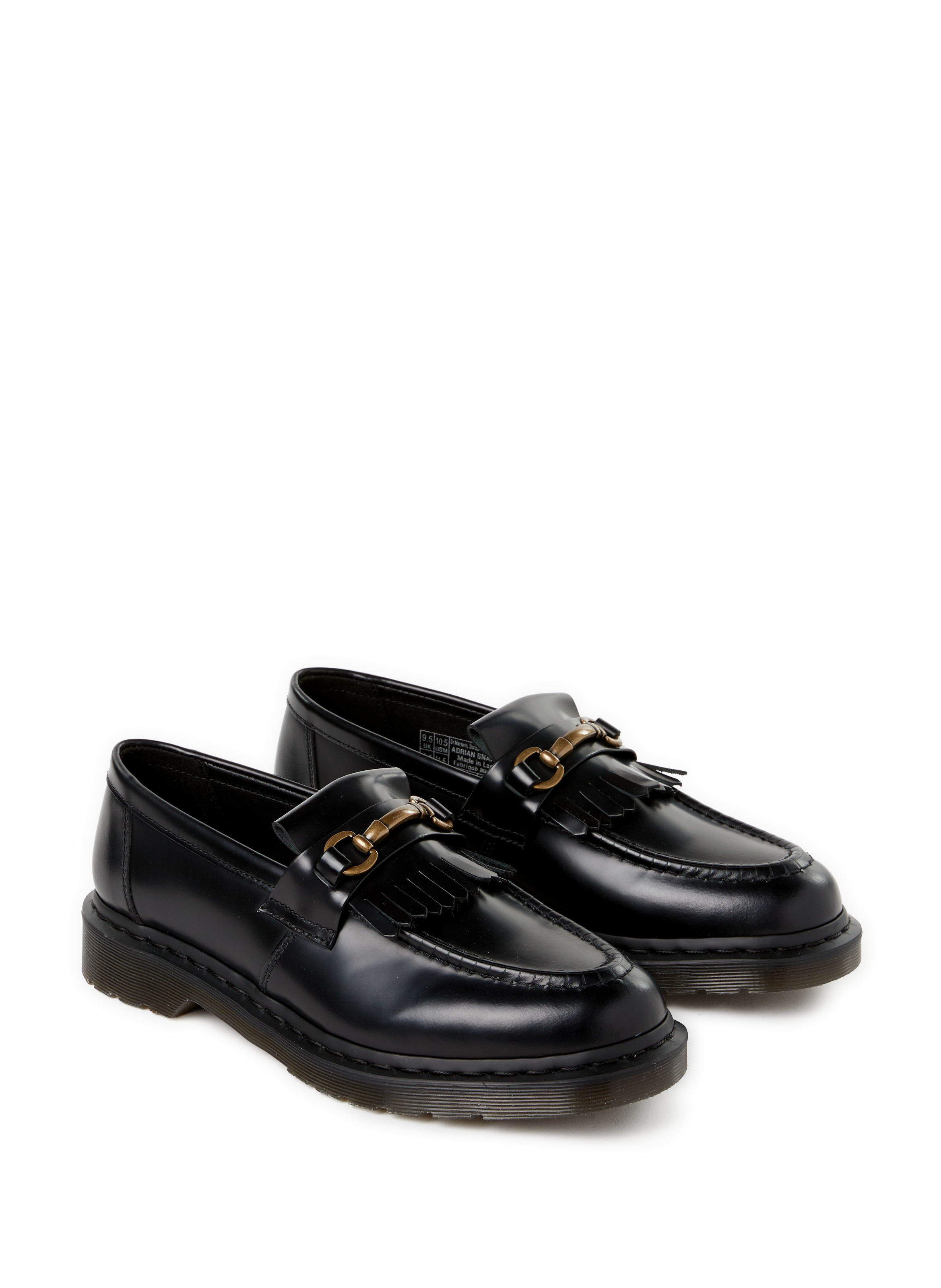 Round-toe leather moccasins DR. MARTENS Black