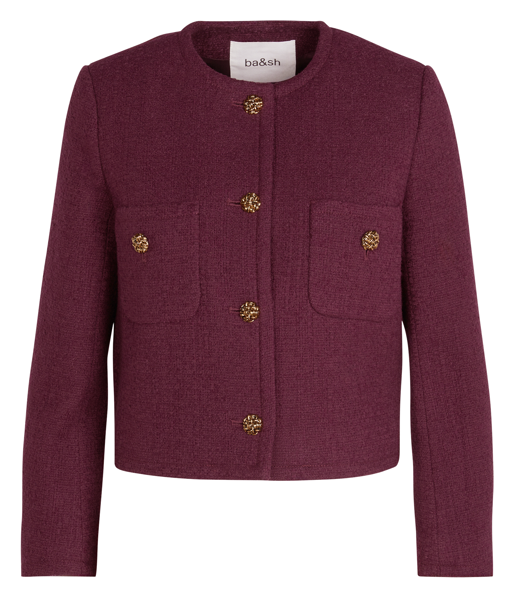 Veste courte en coton et laine mélangés meredith BA&SH Violet