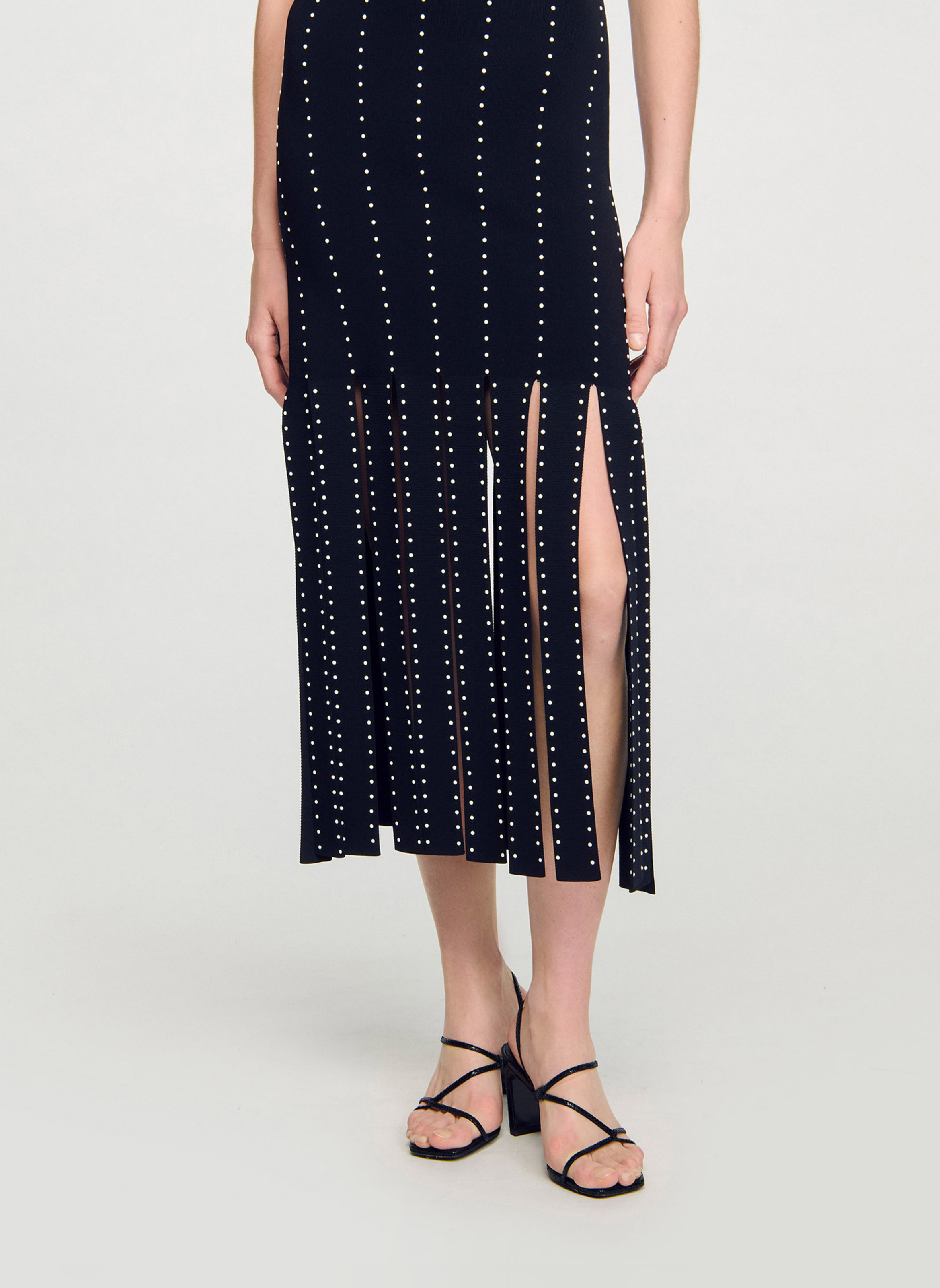 Robe midi col bateau SANDRO Noir
