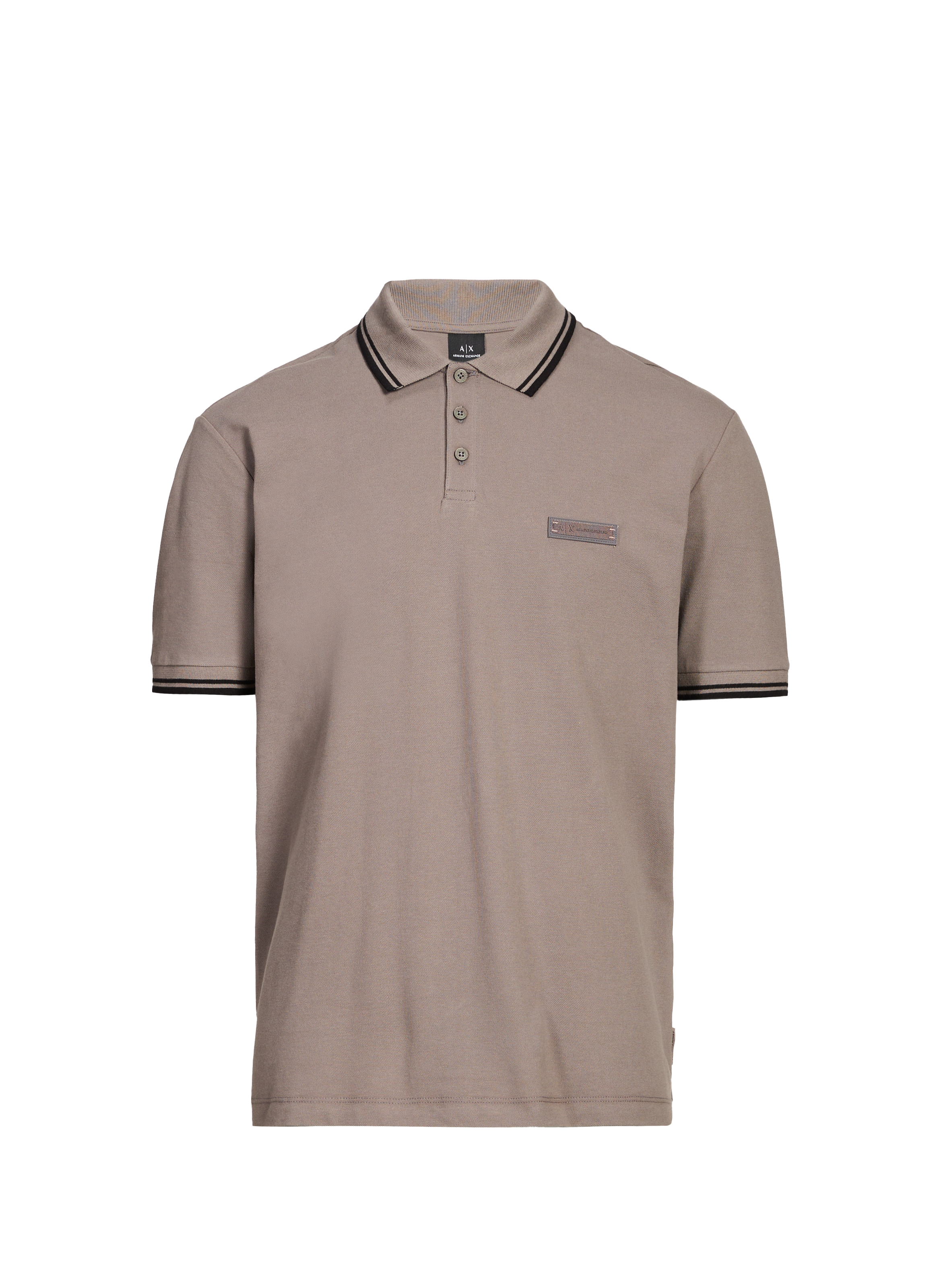 ARMANI EXCHANGE Polo en coton piqué à passepoils contrastés  Marron