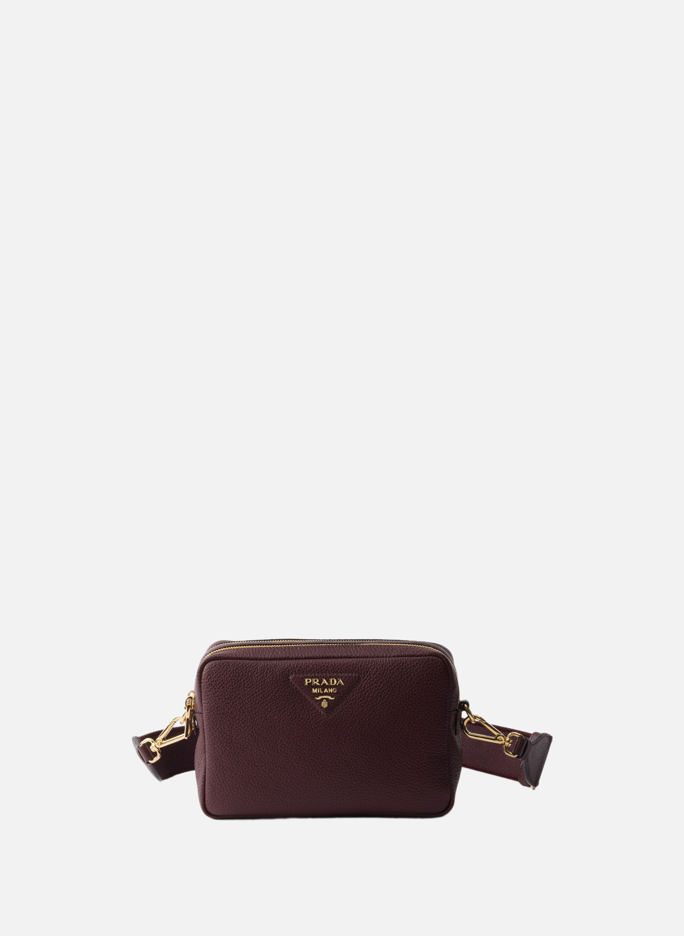Petit sac à bandoulière en cuir PRADA Rouge