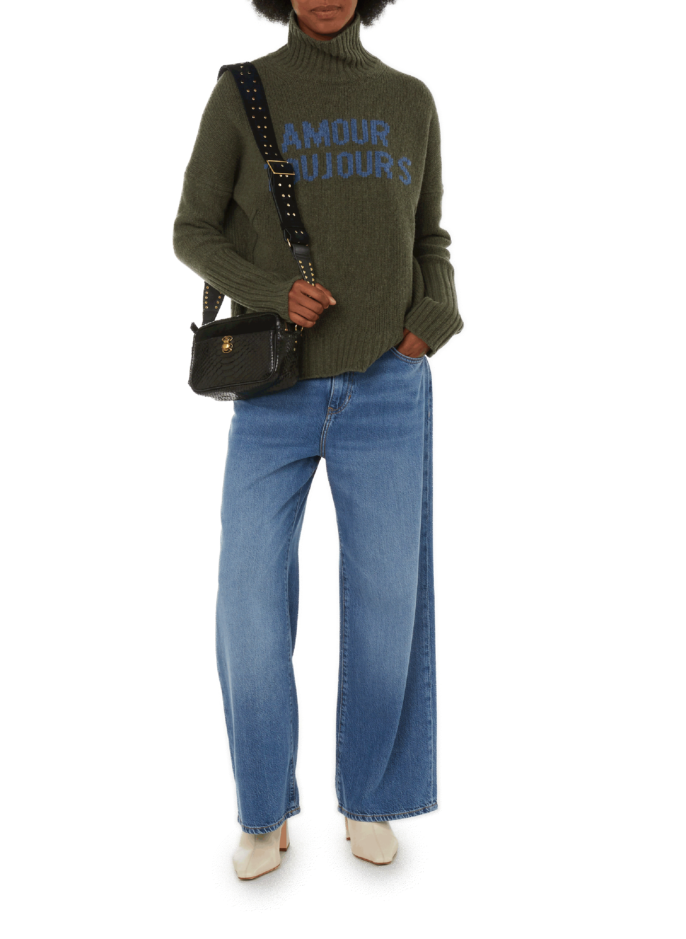 Sac Lily en cuir python CLARIS VIROT Noir