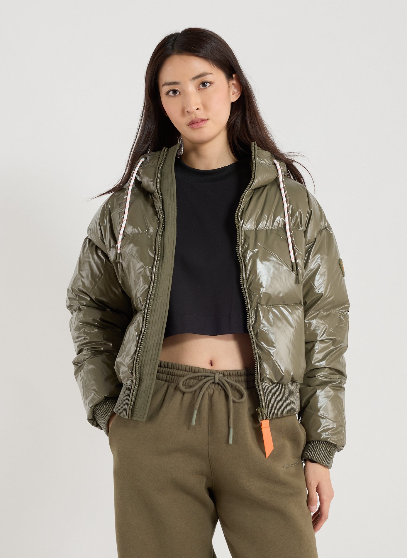 GERTRUDE ET GASTON Doudoune matelassée ample à col montant Kaki