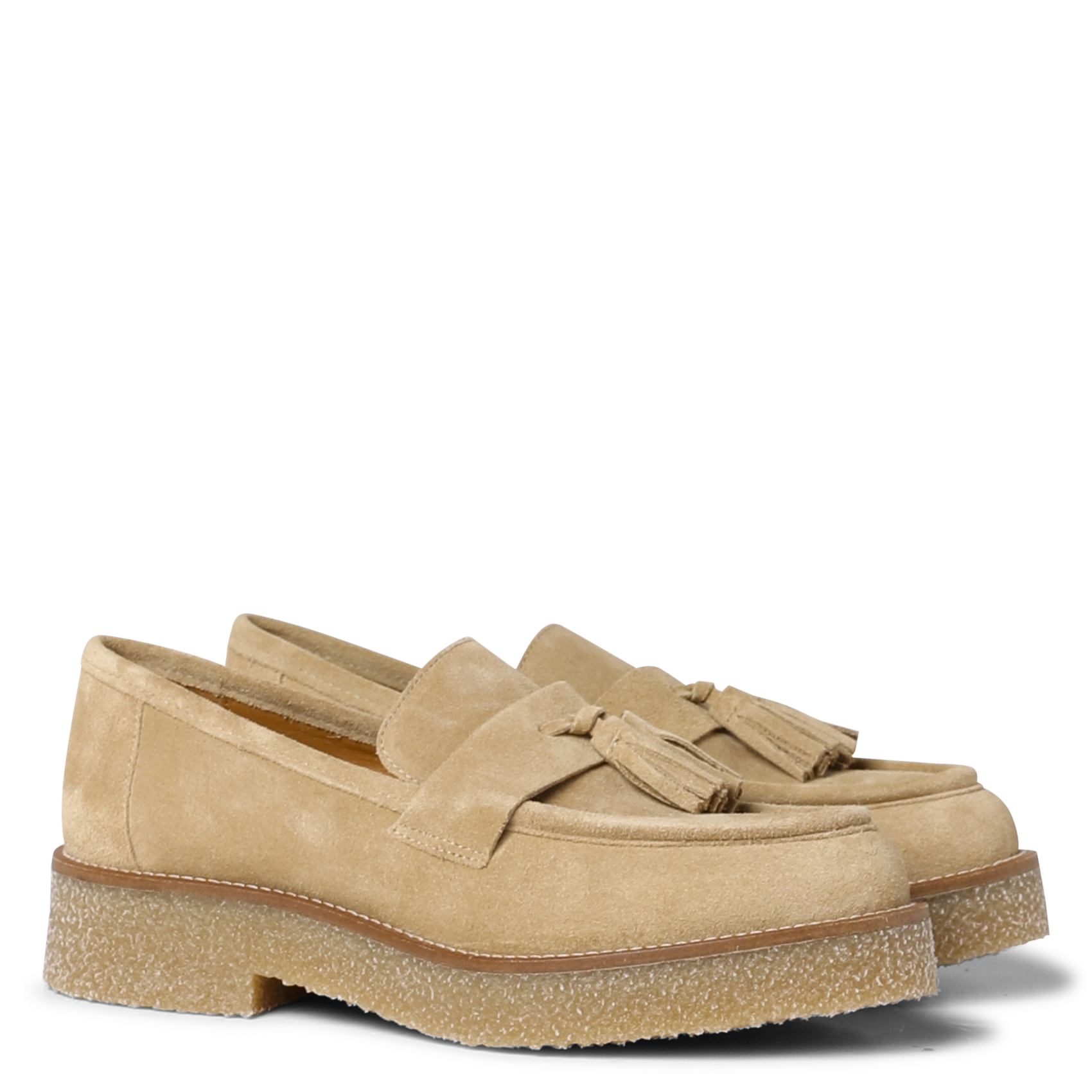 Mocassins suédés en cuir victor MAISON 123 Blanc