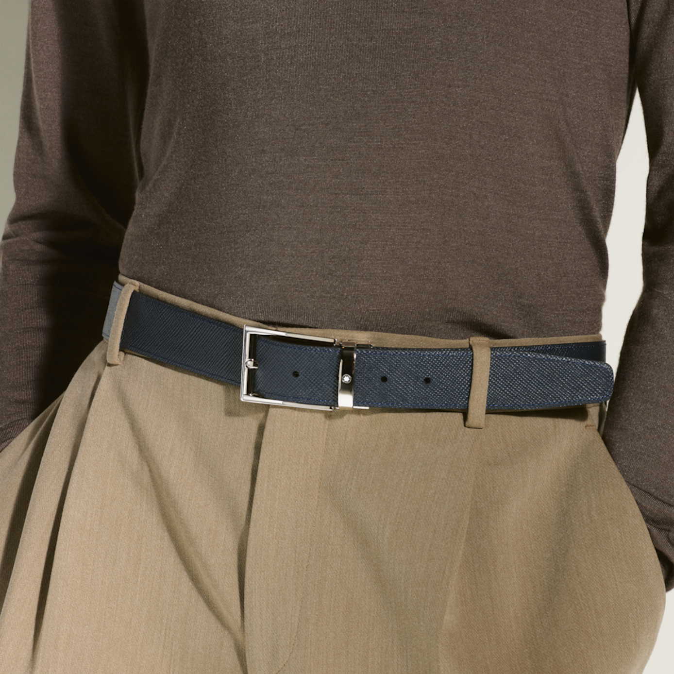 Reversible leather belt MONTBLANC Black