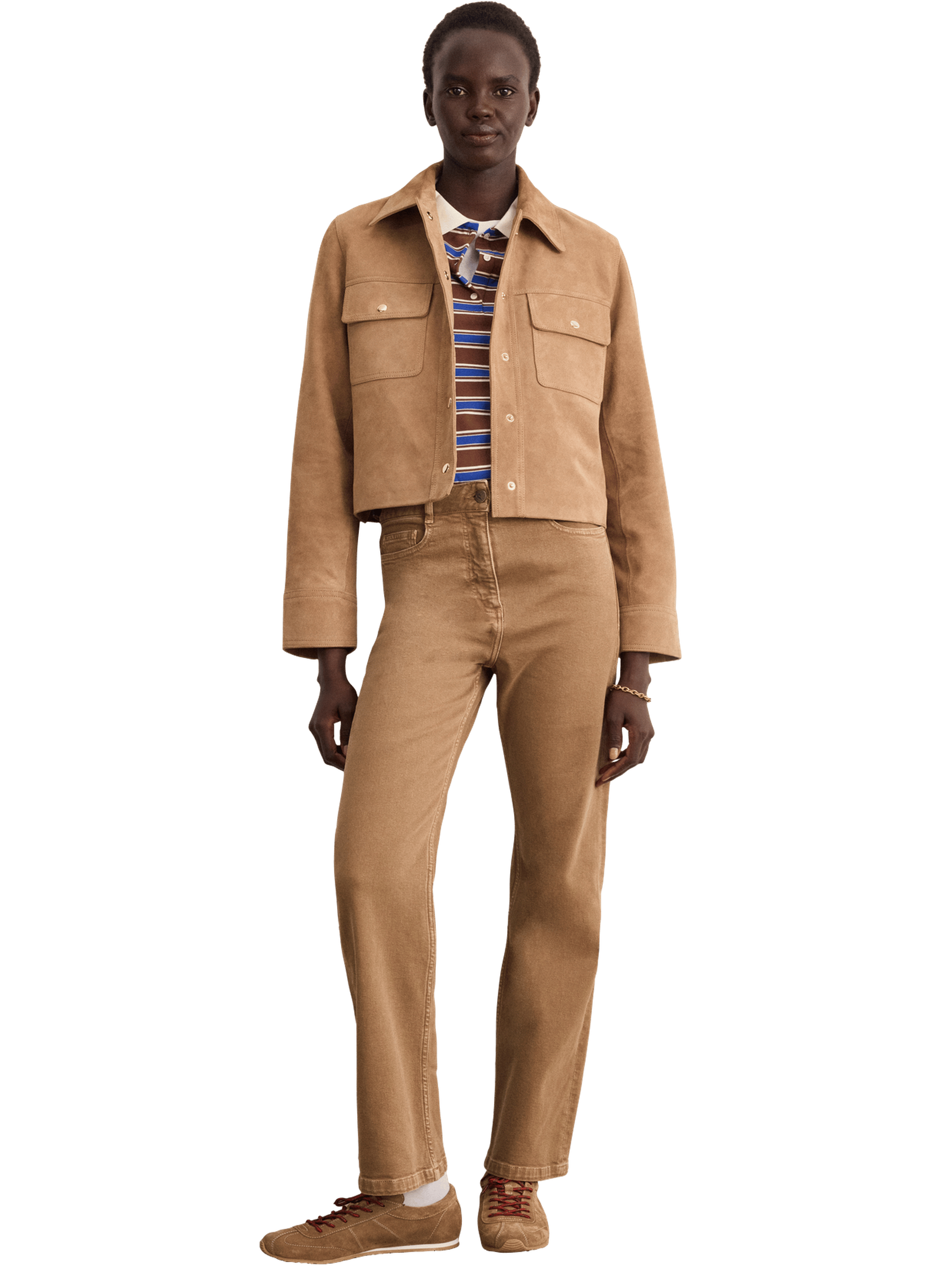 Blouson en cuir velours - jenna PABLO Beige