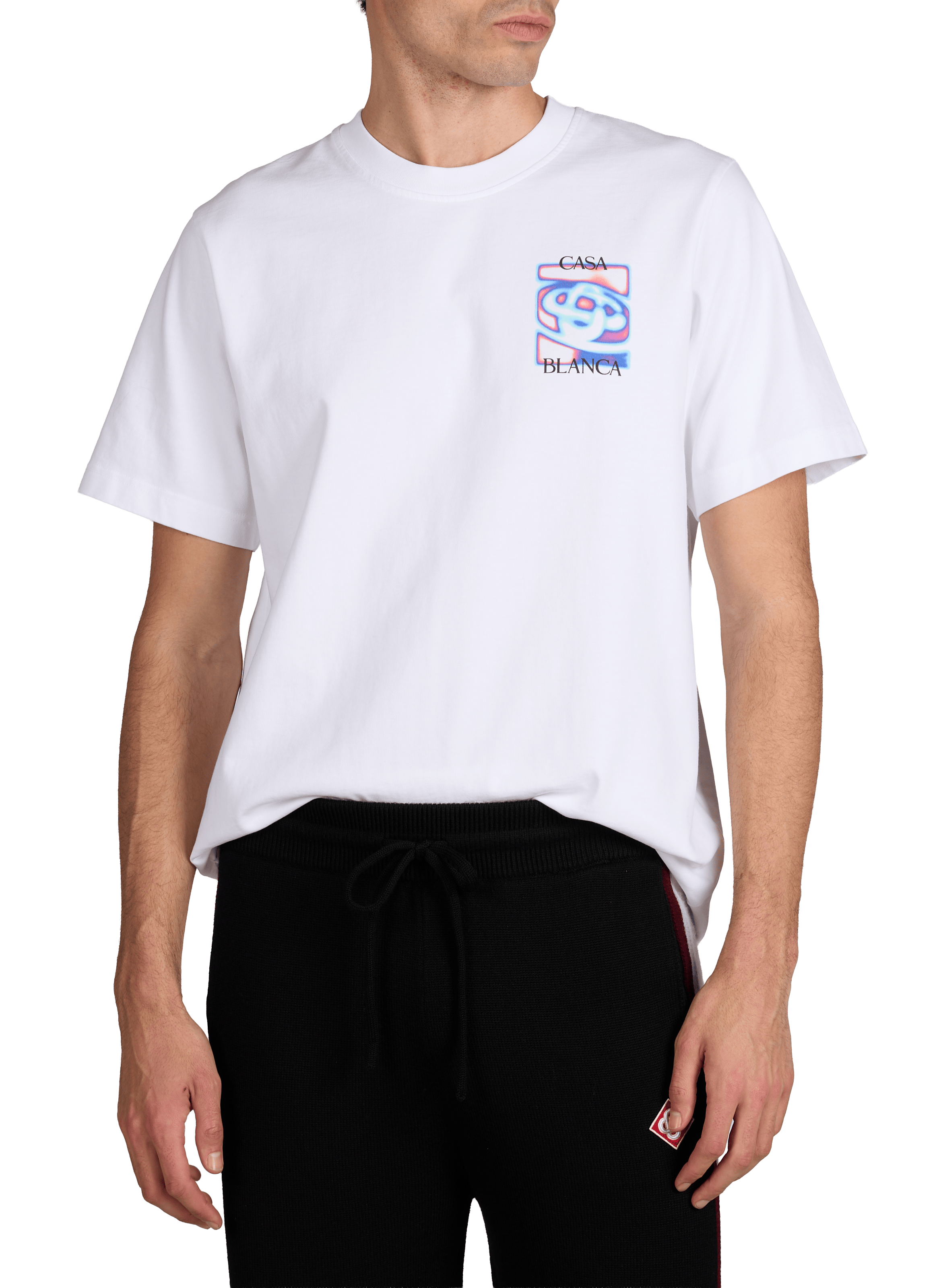 T-shirt imprimé à col rond en coton CASABLANCA PARIS Blanc