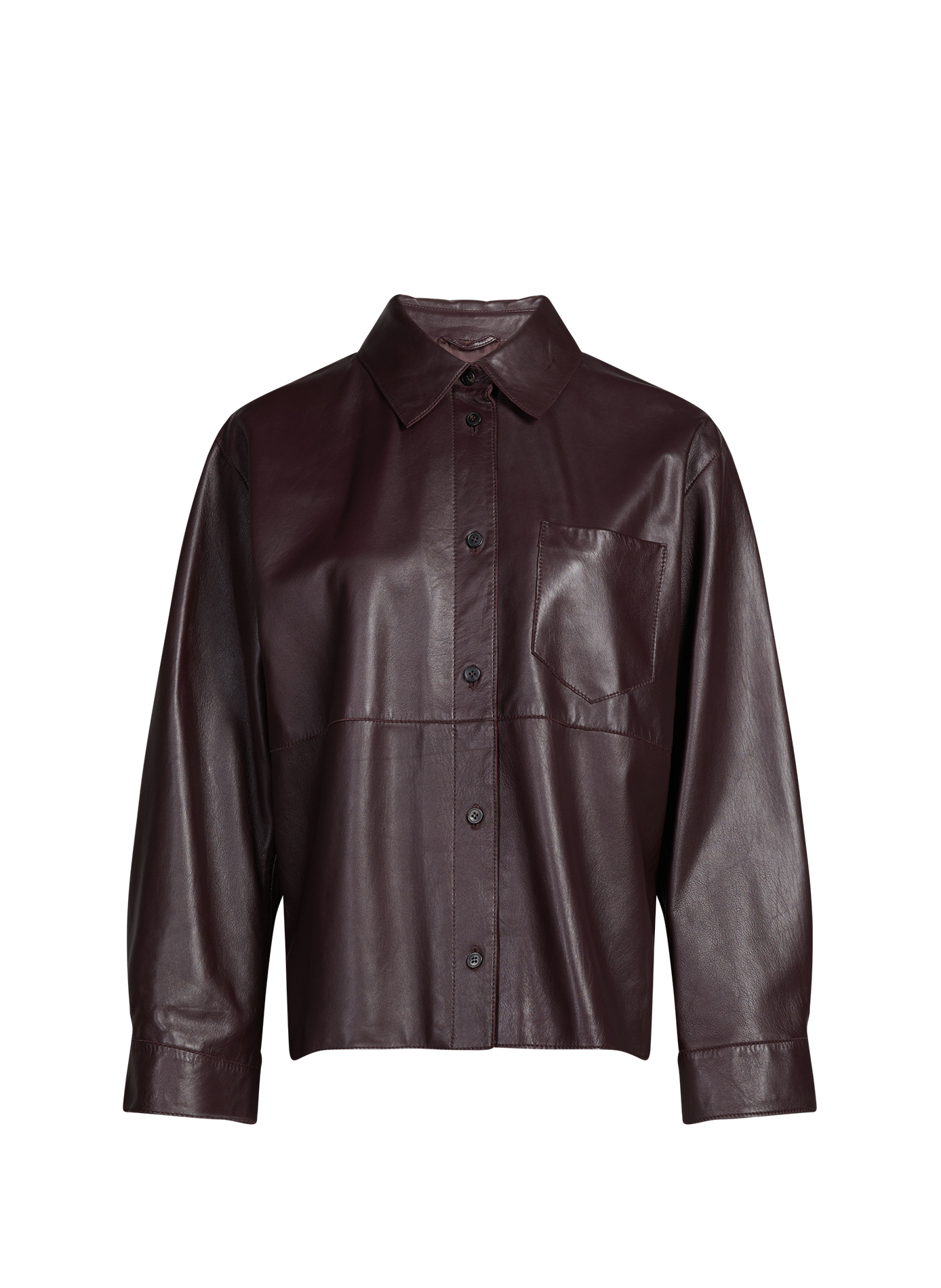 Veste à col classique en cuir mélangé WEEK END Rouge