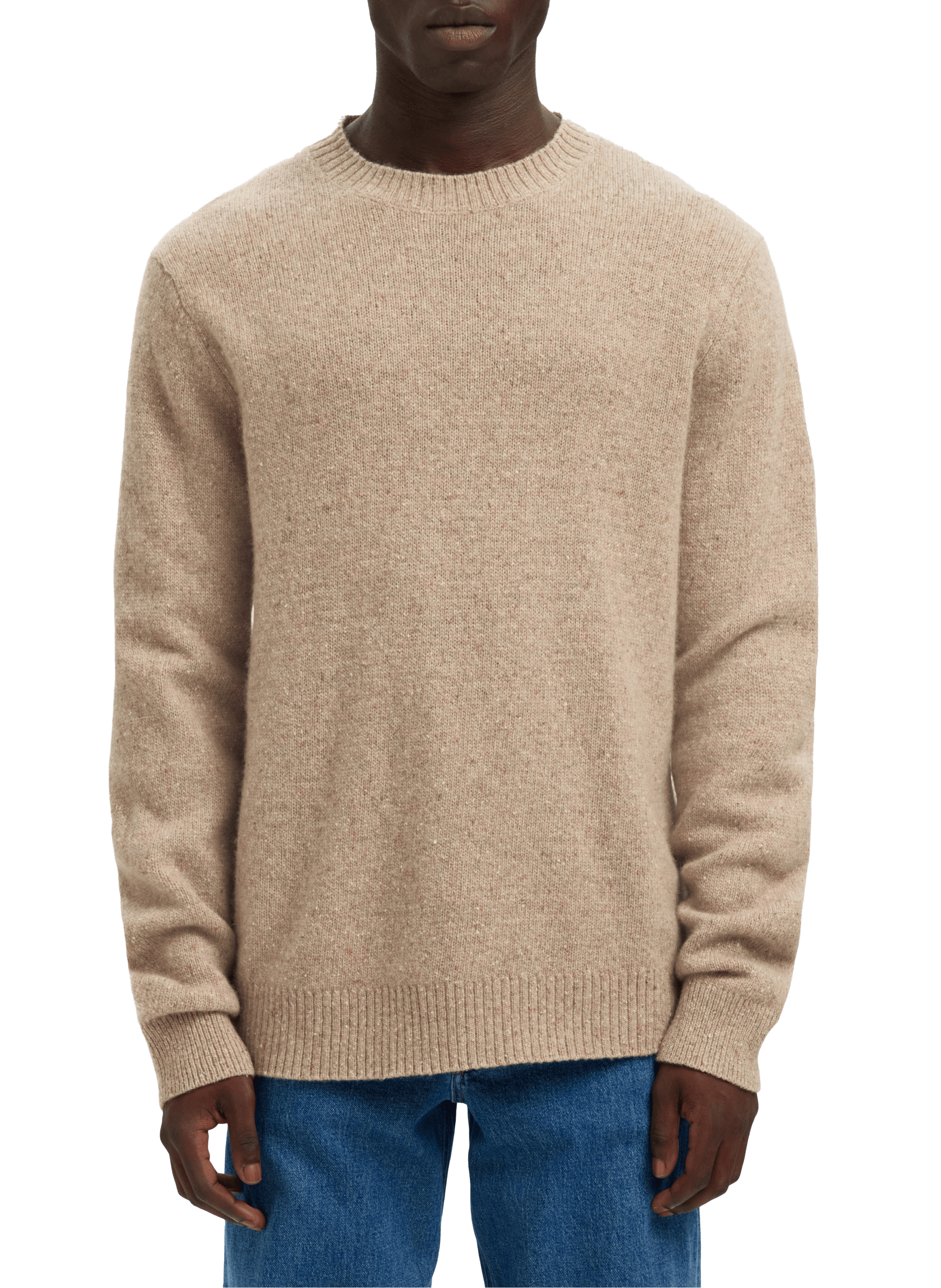 Mixed wool sweatshirt SELECTED Beige