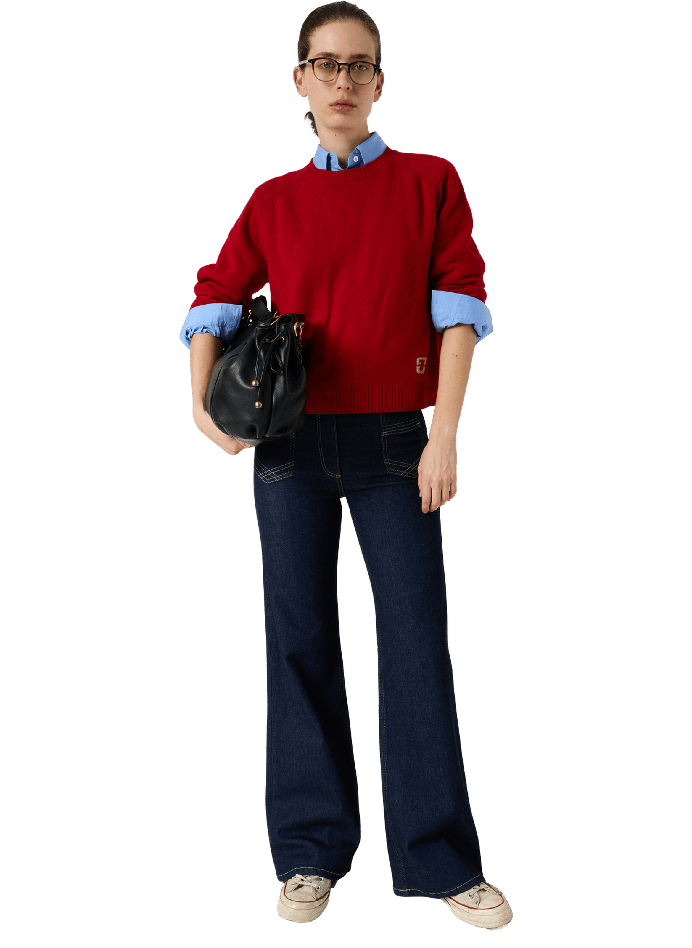 Pull à col rond en laine GERARD DAREL Rouge