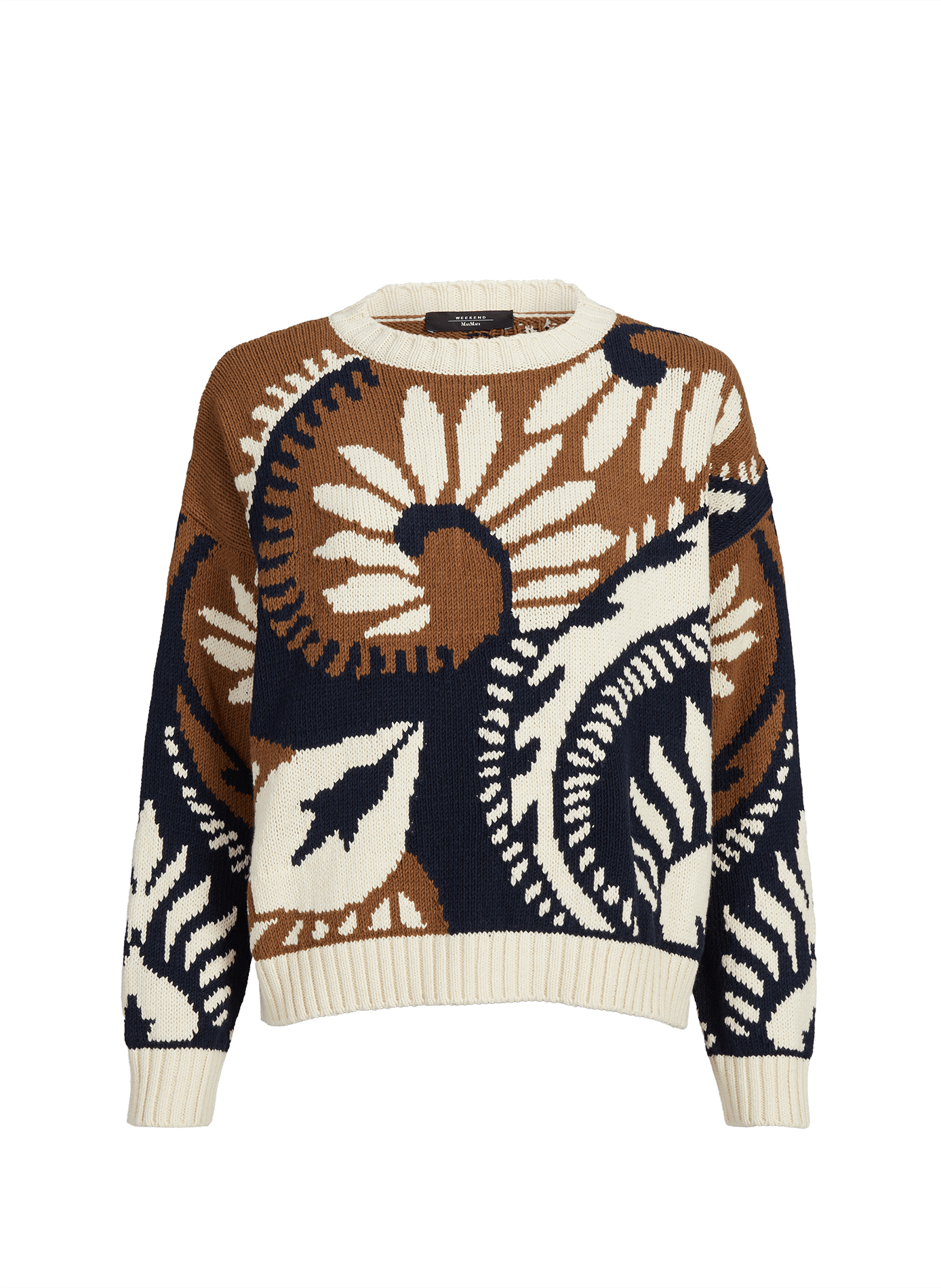 Pull maille col rond en coton mélangé MAX MARA WEEK END Multicolore