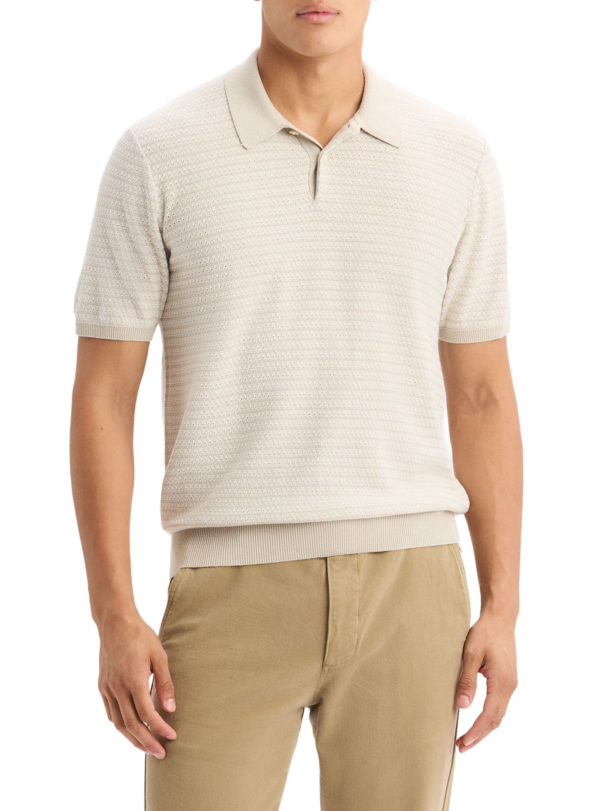 Striped polo in blended cotton DOCKERS Beige