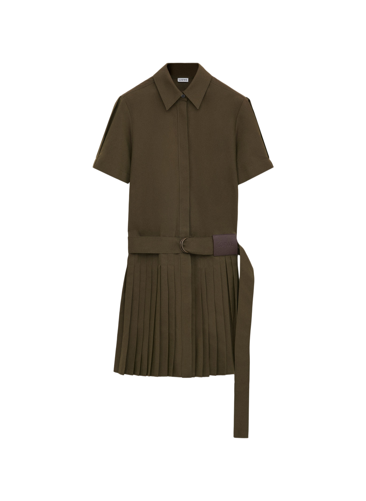 Robe plissée en coton mélangé LOEWE Vert