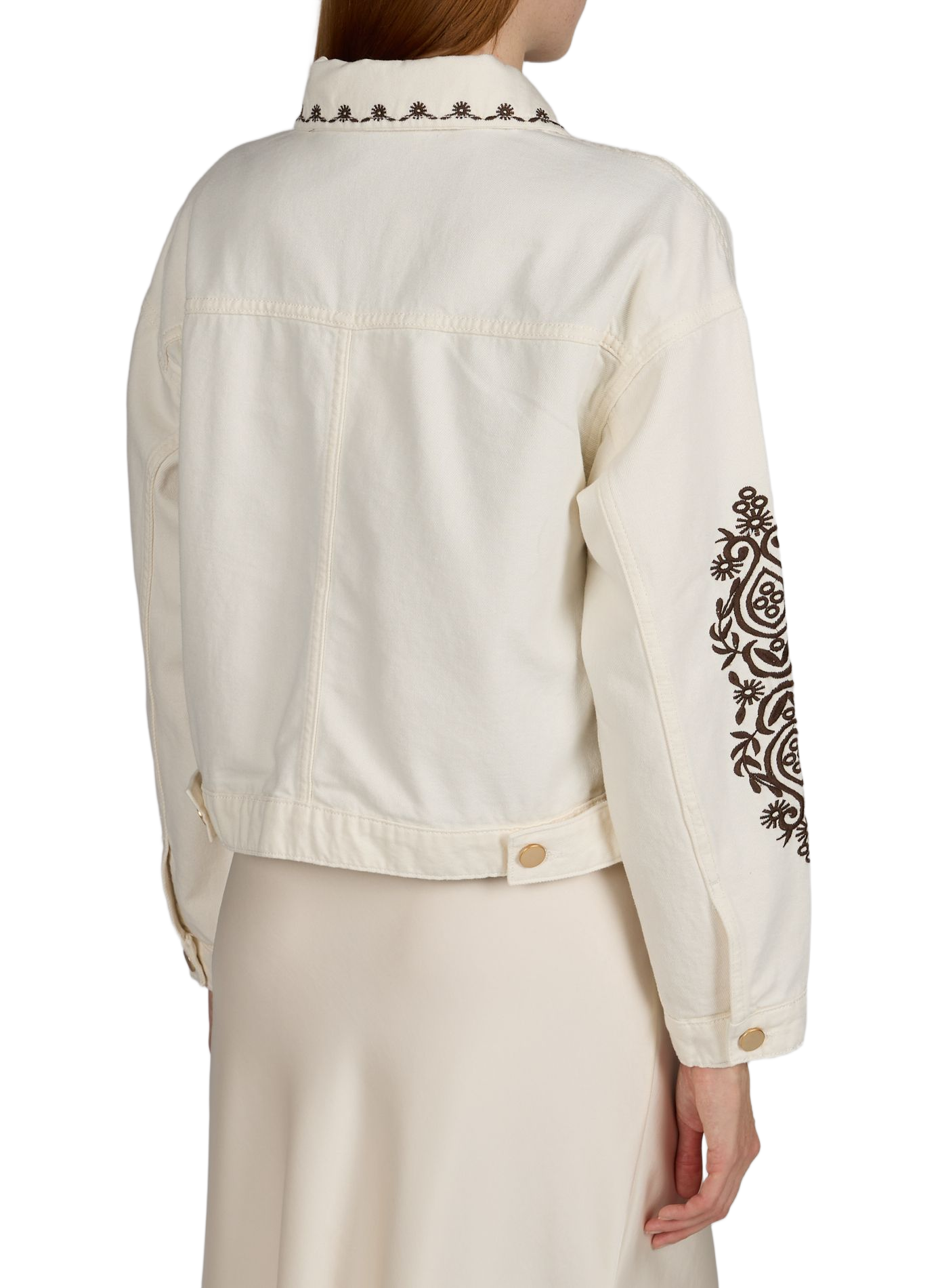 Cotton denim jacket VILA Beige