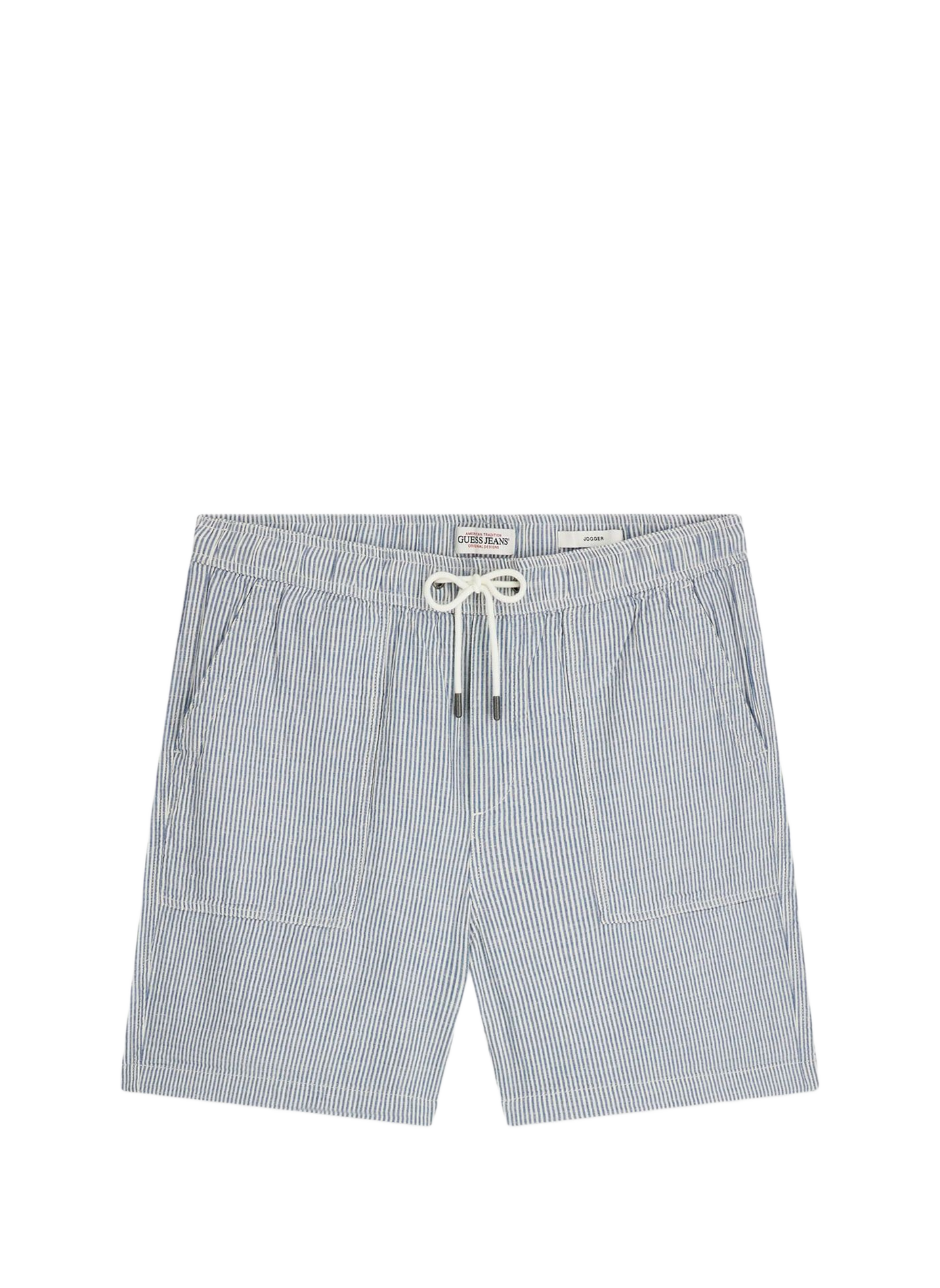 Short à rayures en coton et lin  GUESS Beige