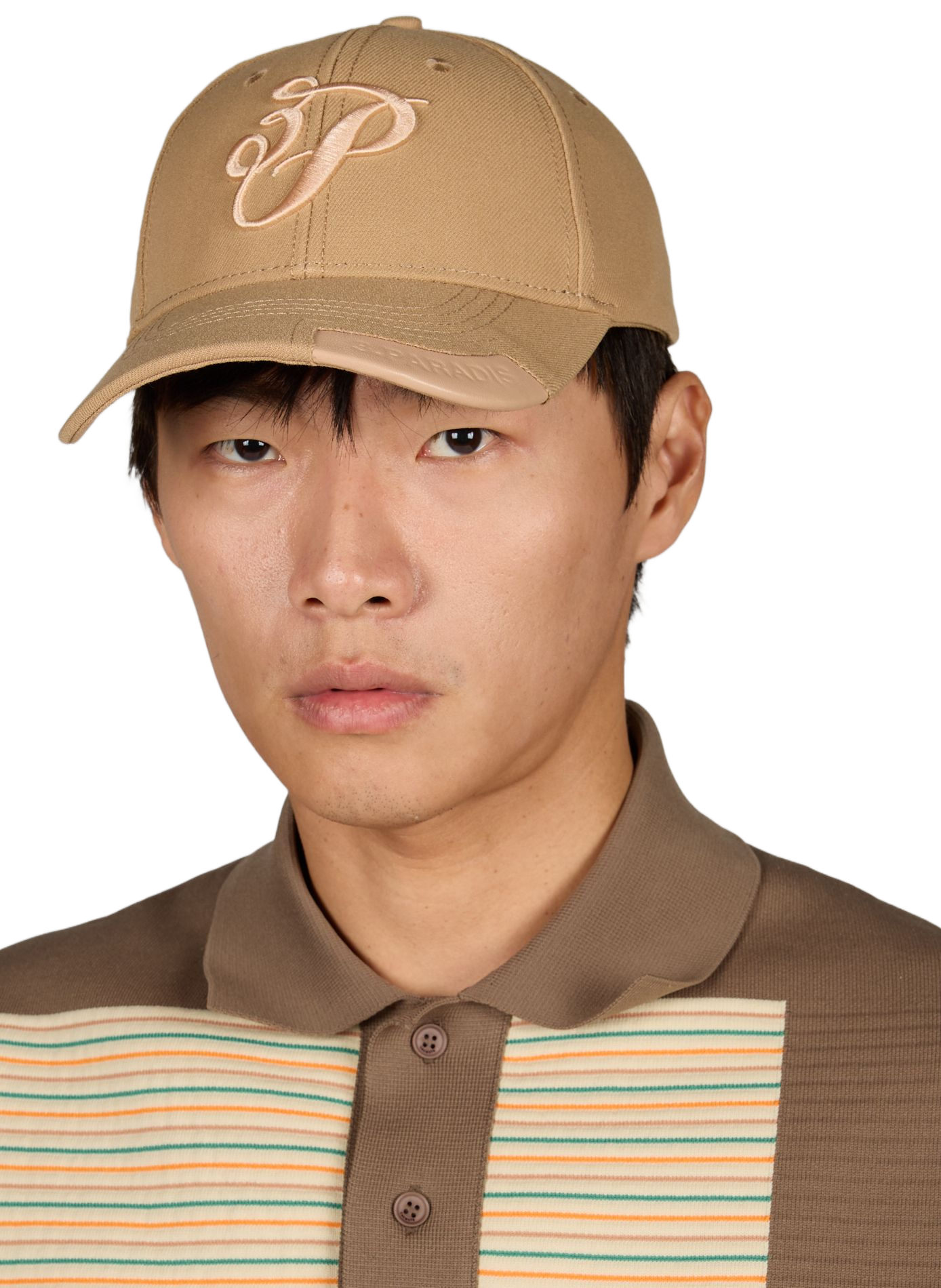 Gorra bordada de lana merino y seda 3 PARADIS Beige