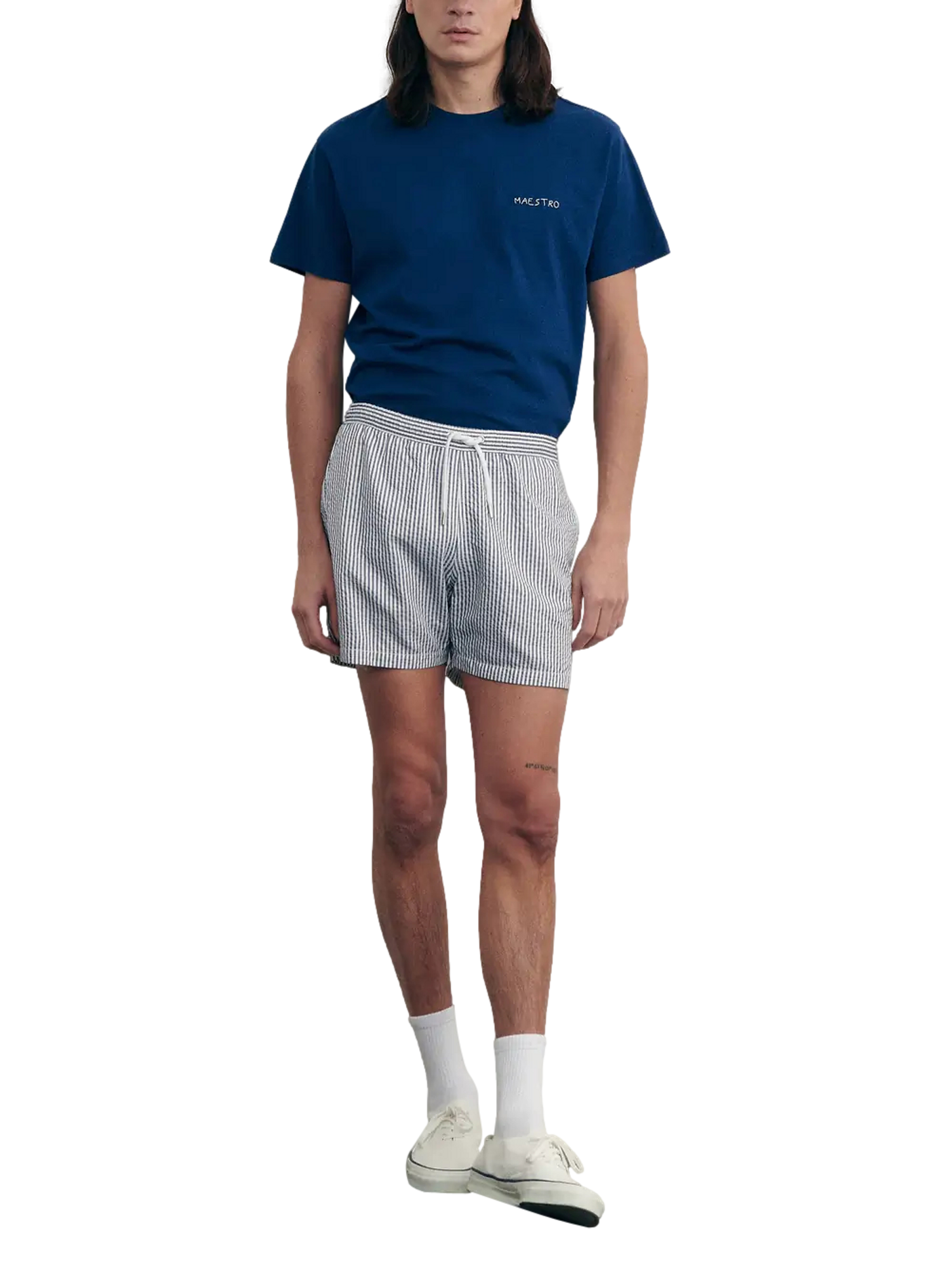 Short de bain rayé à logo MAISON LABICHE Bleu