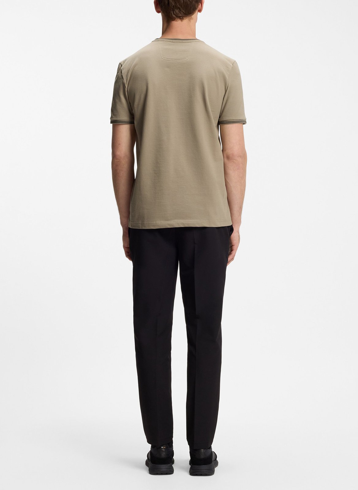 Tee-shirt col rond en coton mélangé BOSS Kaki