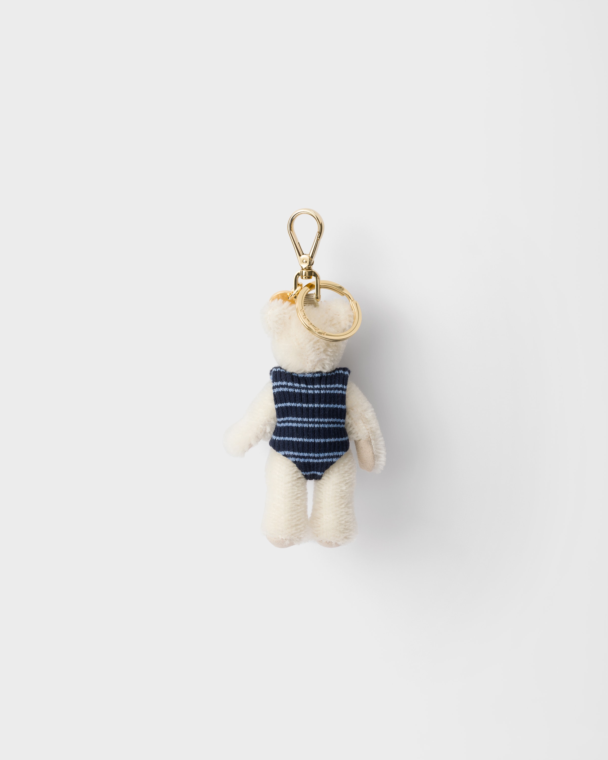 Charm porte-clés teddy bear avec anneau en métal PRADA Blanc
