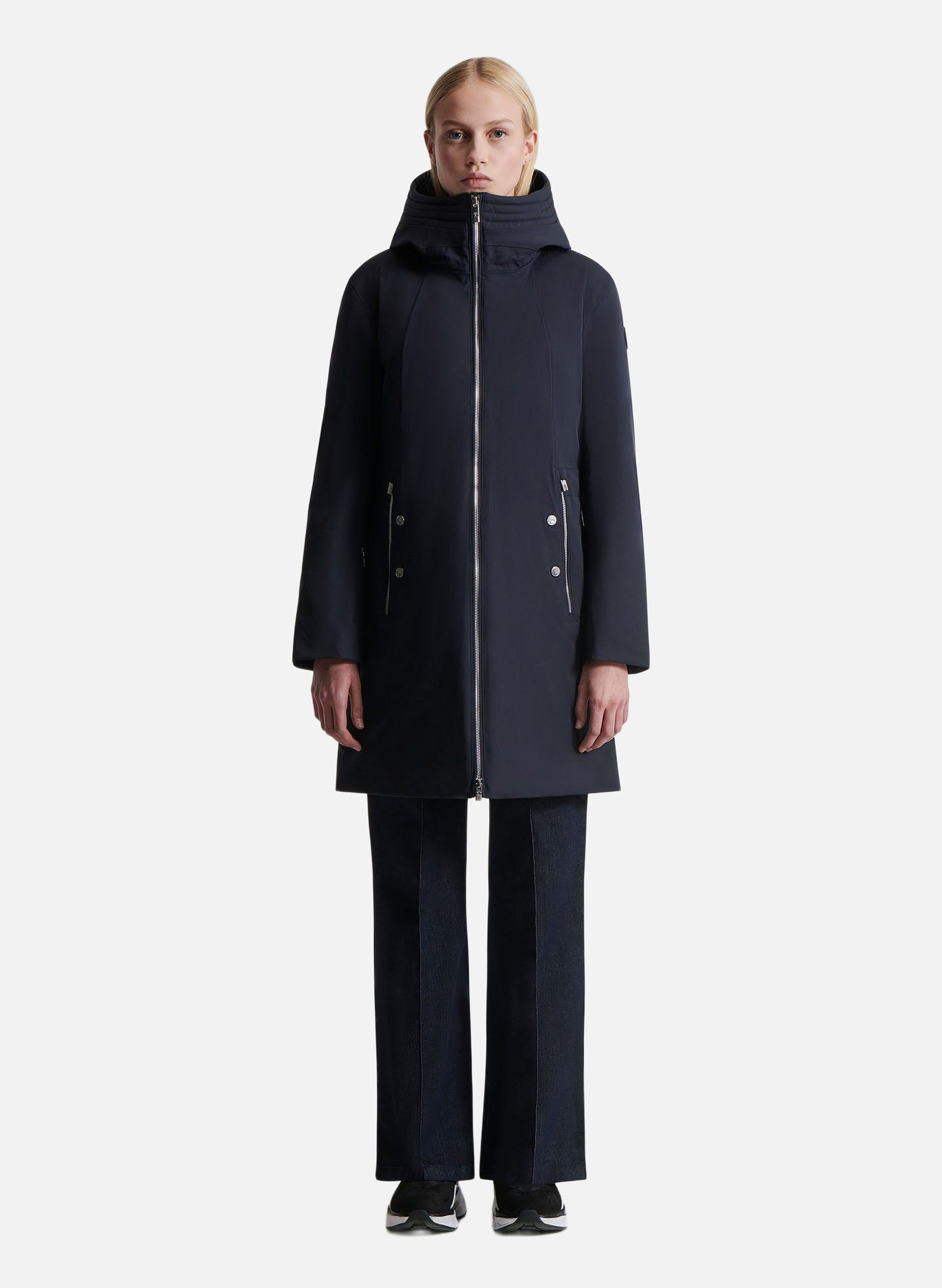 Manteau misha col montant coupe regular  Marin