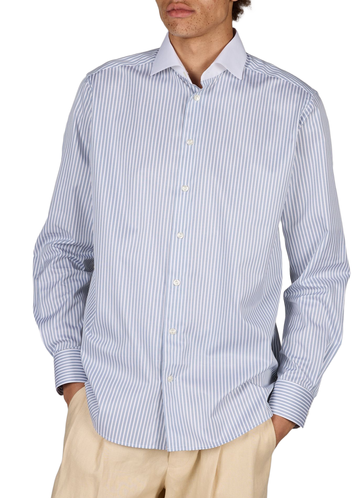 Straight cotton shirt ETON Blue