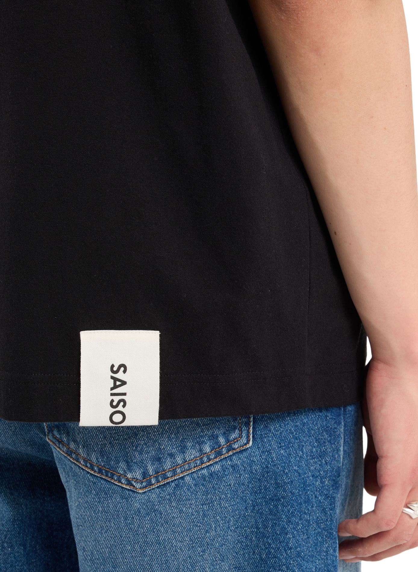 T-shirt Bart met ronde hals van katoen SAISON 1865 Zwart