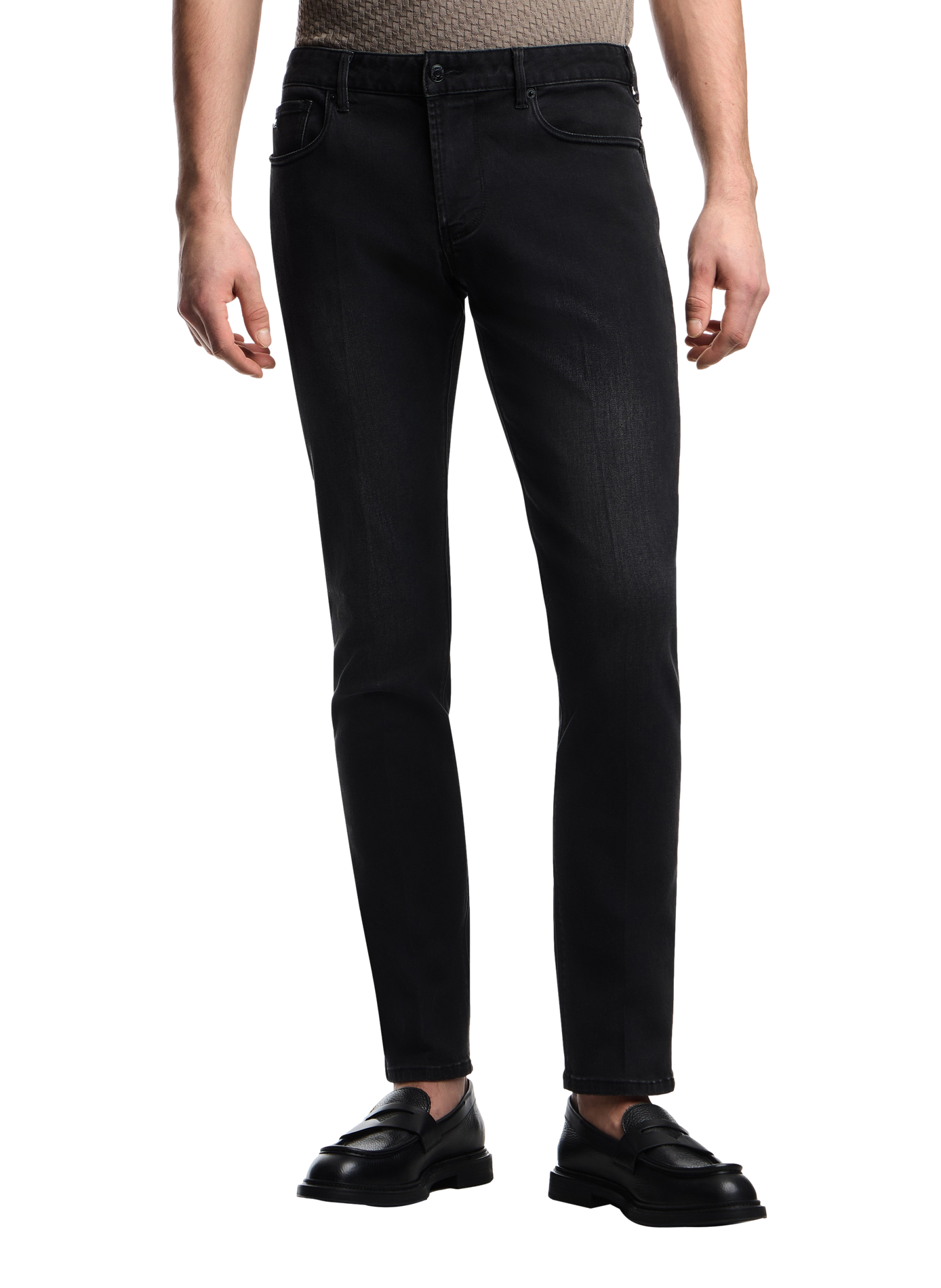 Cotton-blend slim-fit jeans EMPORIO ARMANI Grey