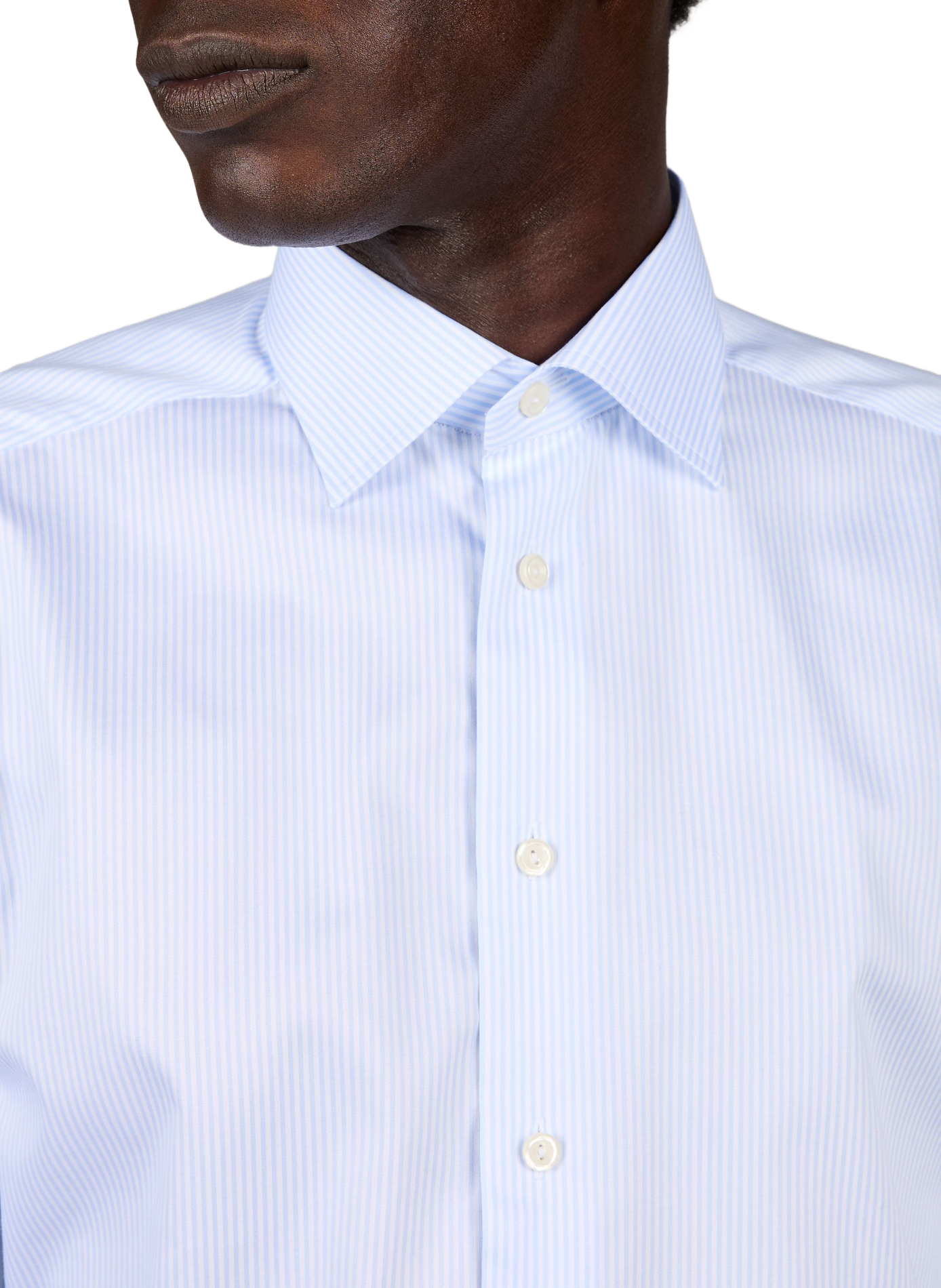 Chemise slim rayée en coton ETON Bleu