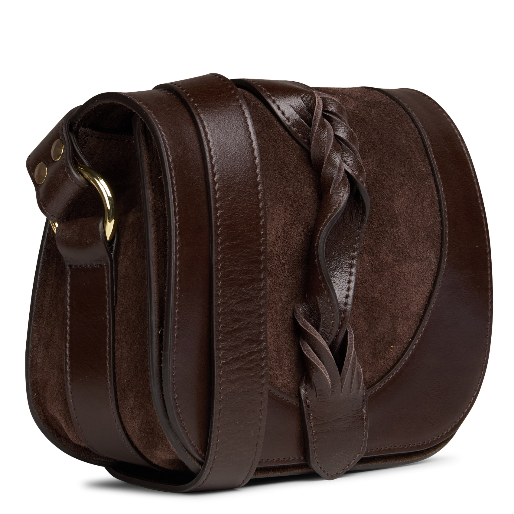 Sac bandoulière en cuir victor MAISON 123 Marron