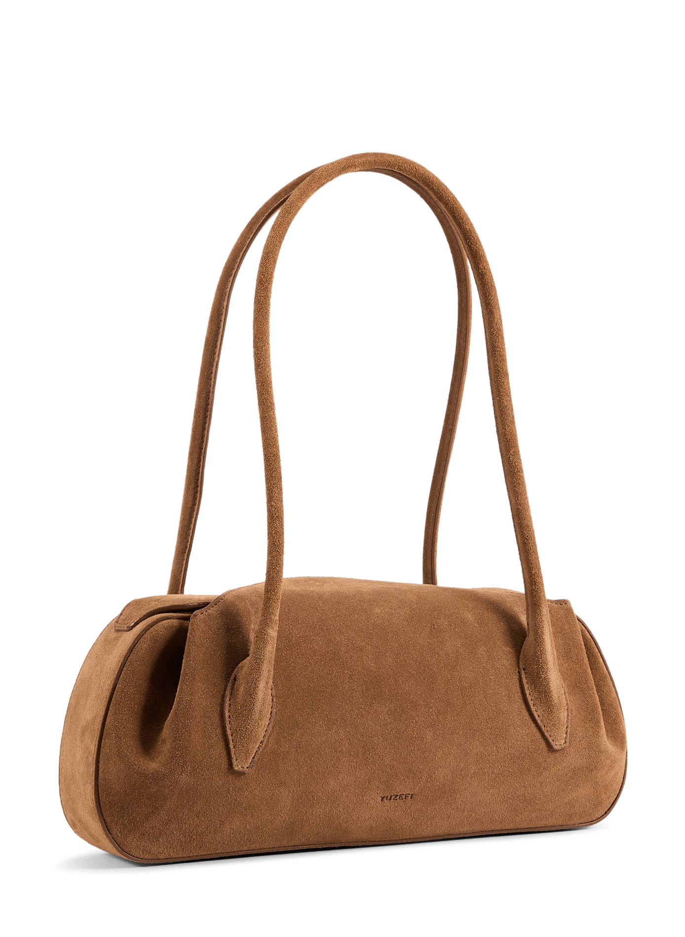 Small Oyster suede leather handbag YUZEFI Brown