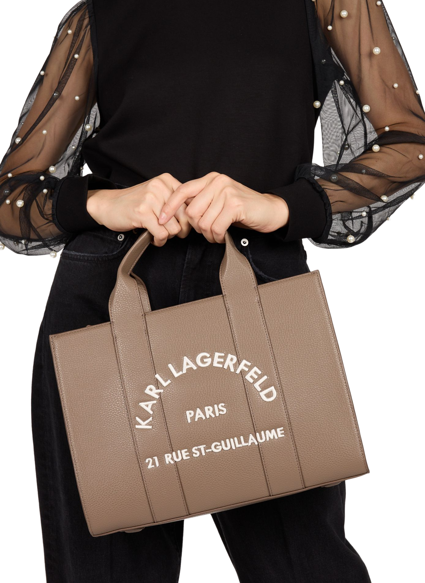 Medium logotyped K/ RSG tote bag KARL LAGERFELD Brown