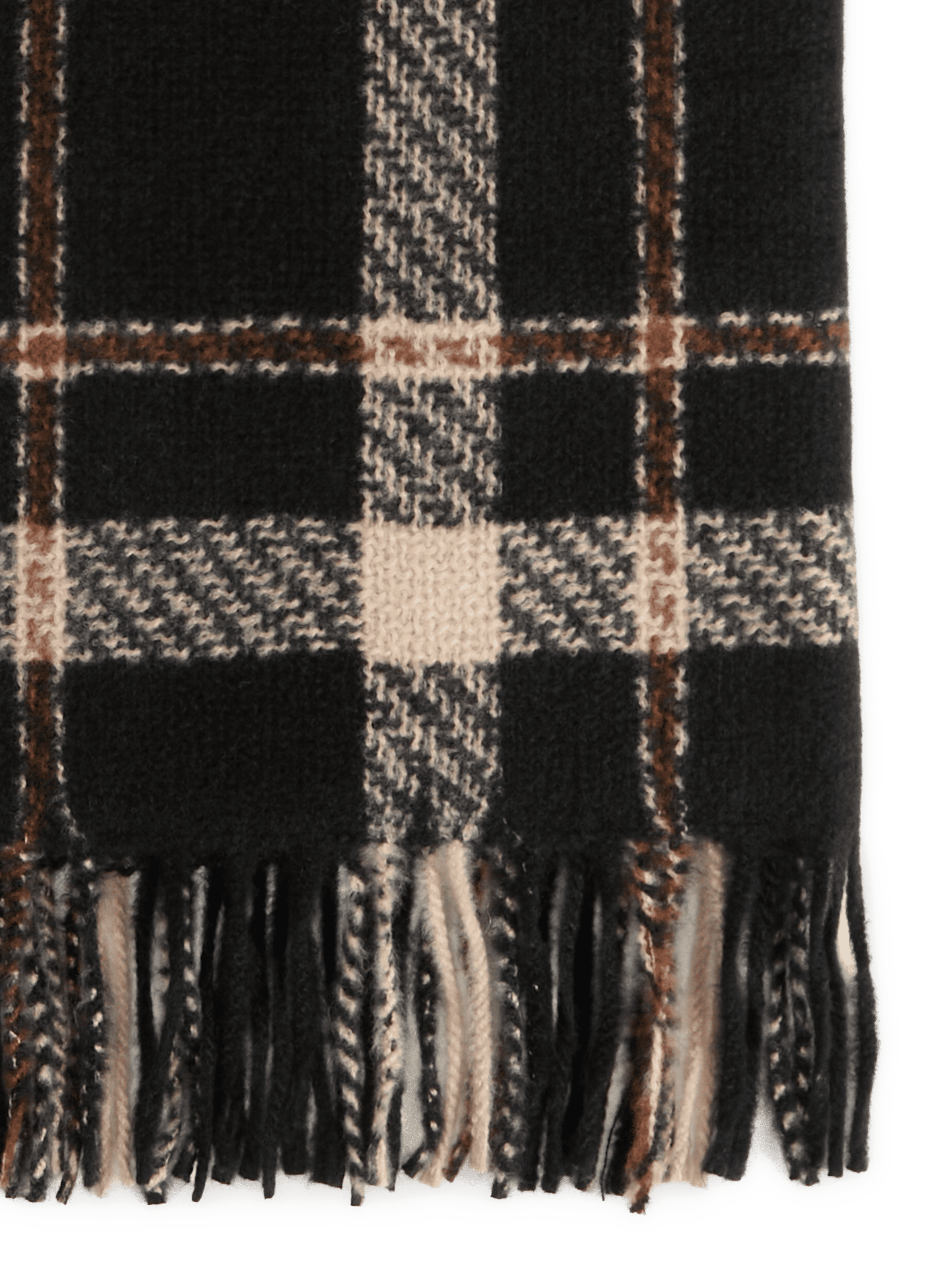 Printed fringed scarf SAISON 1865 Black