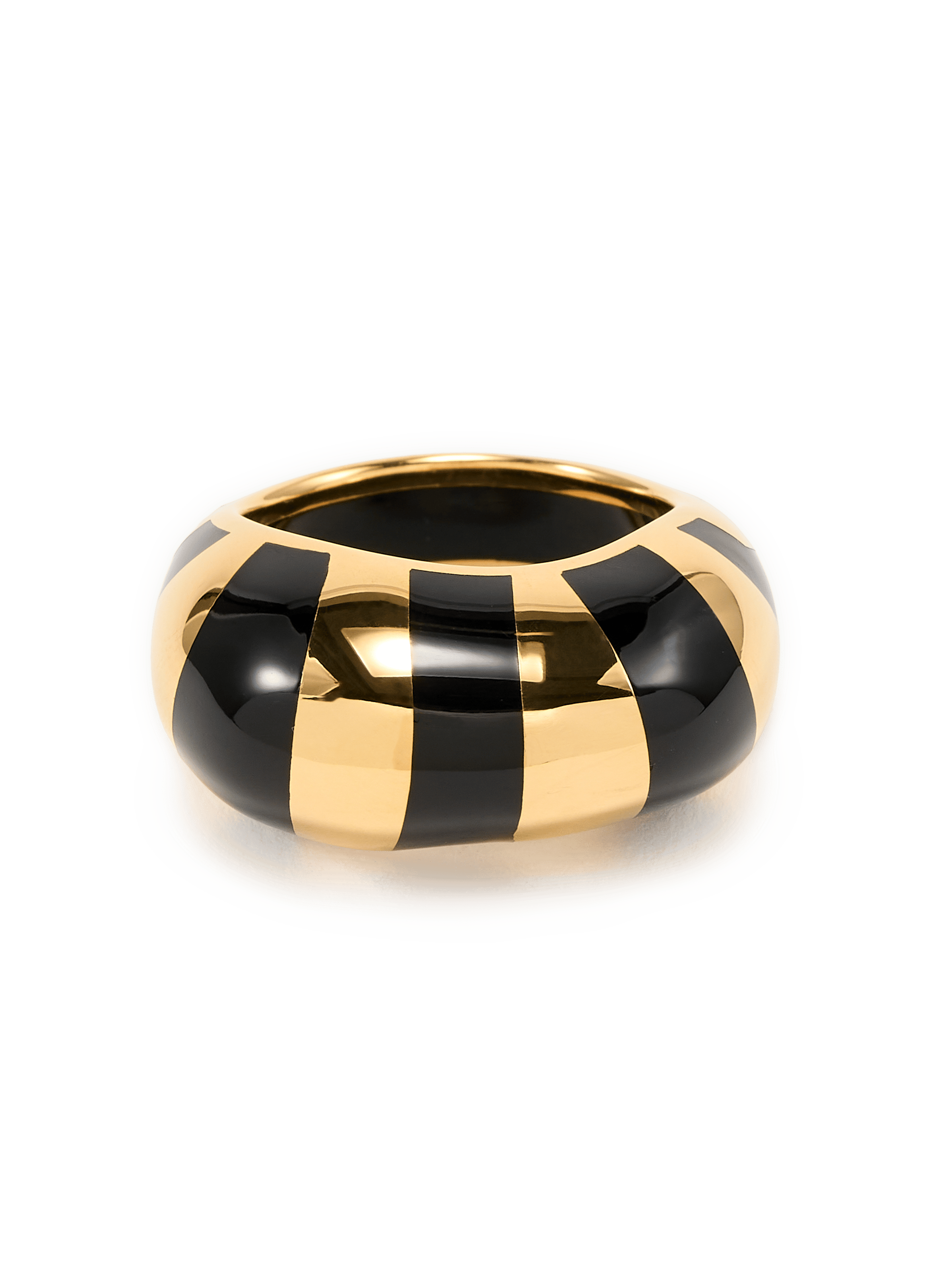 Striped Thanda Ring AURELIE BIDERMANN Black