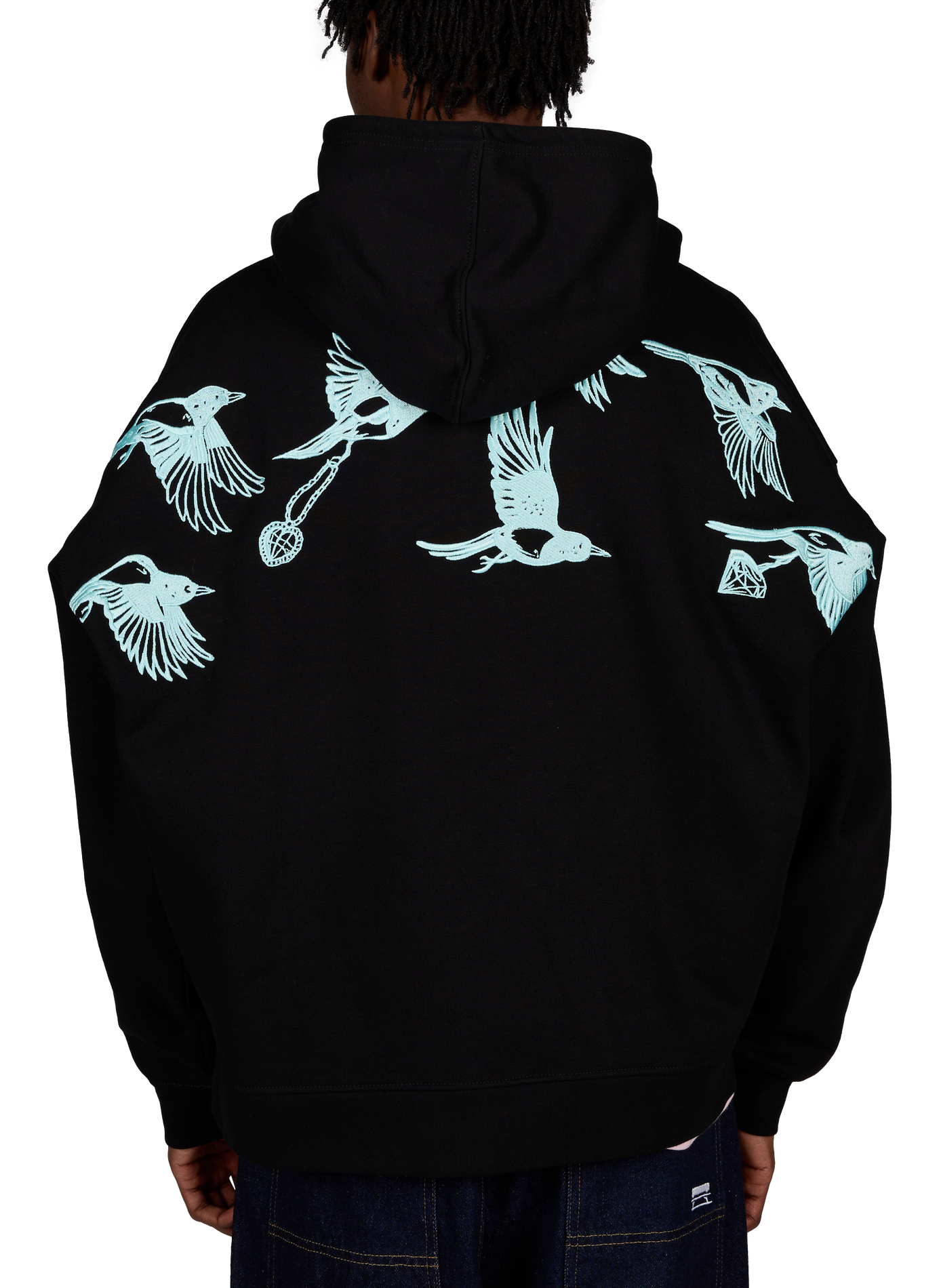 Sweat ample à capuche en coton JACKER. Noir
