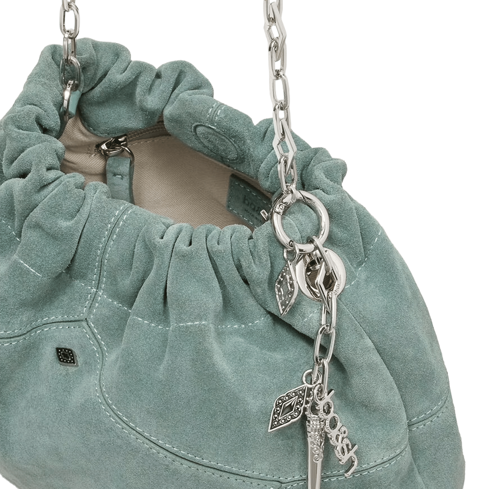 Schoudertas van leer mini June tote BA&SH Blauw