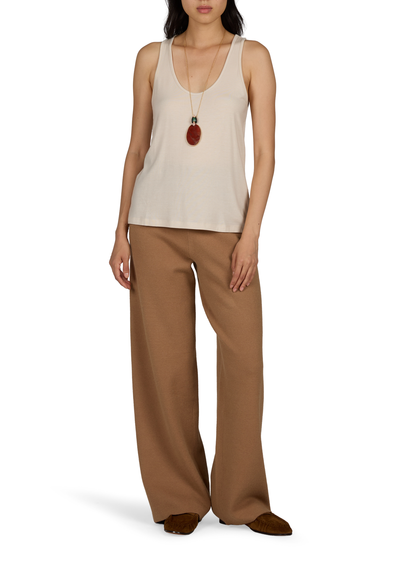 Collier pendentif Plume en laiton ZIMMERMANN Rouge