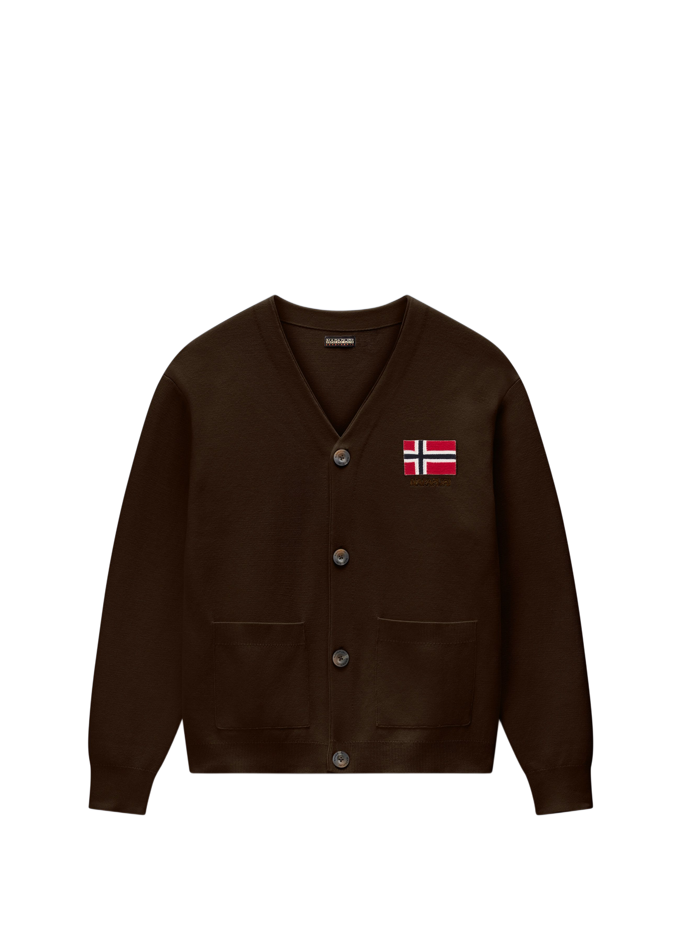 Cardigan ample col V uni NAPAPIJRI Marron