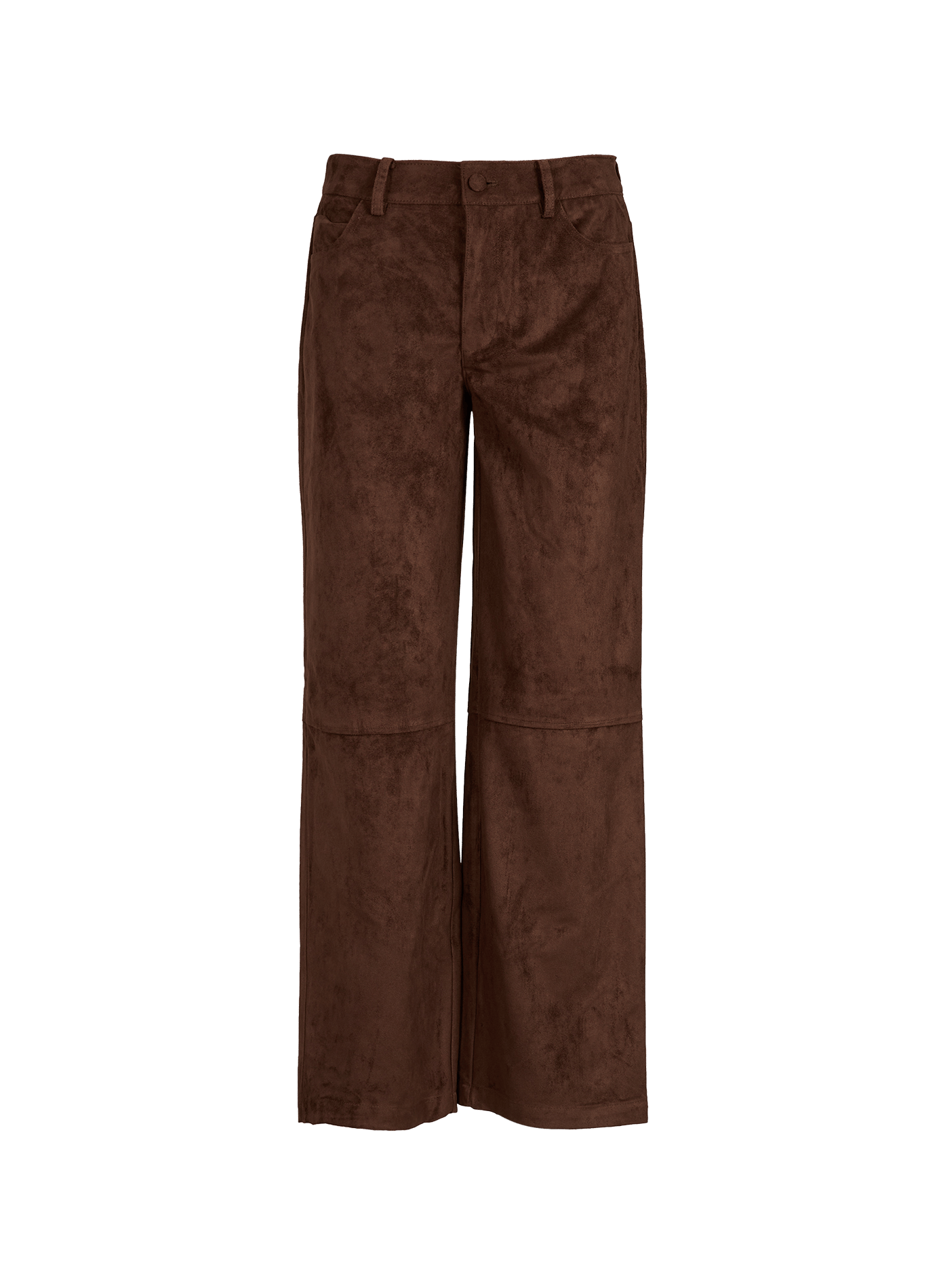 Pantalon droit à jambes larges en daim VILA Marron
