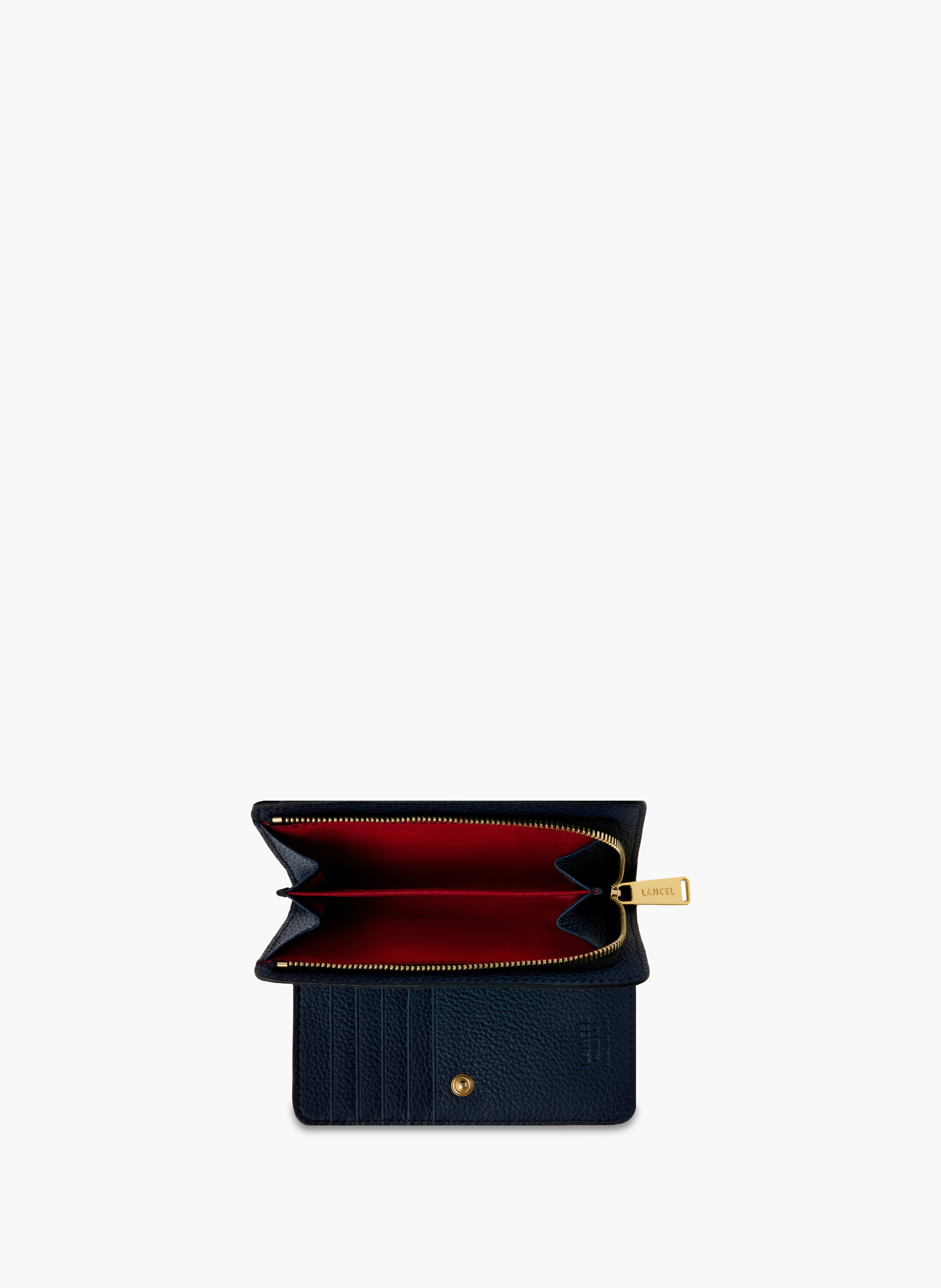 Portefeuille rectangulaire zippé enveloppe de lancel en cuir | Bleu LANCEL Femme