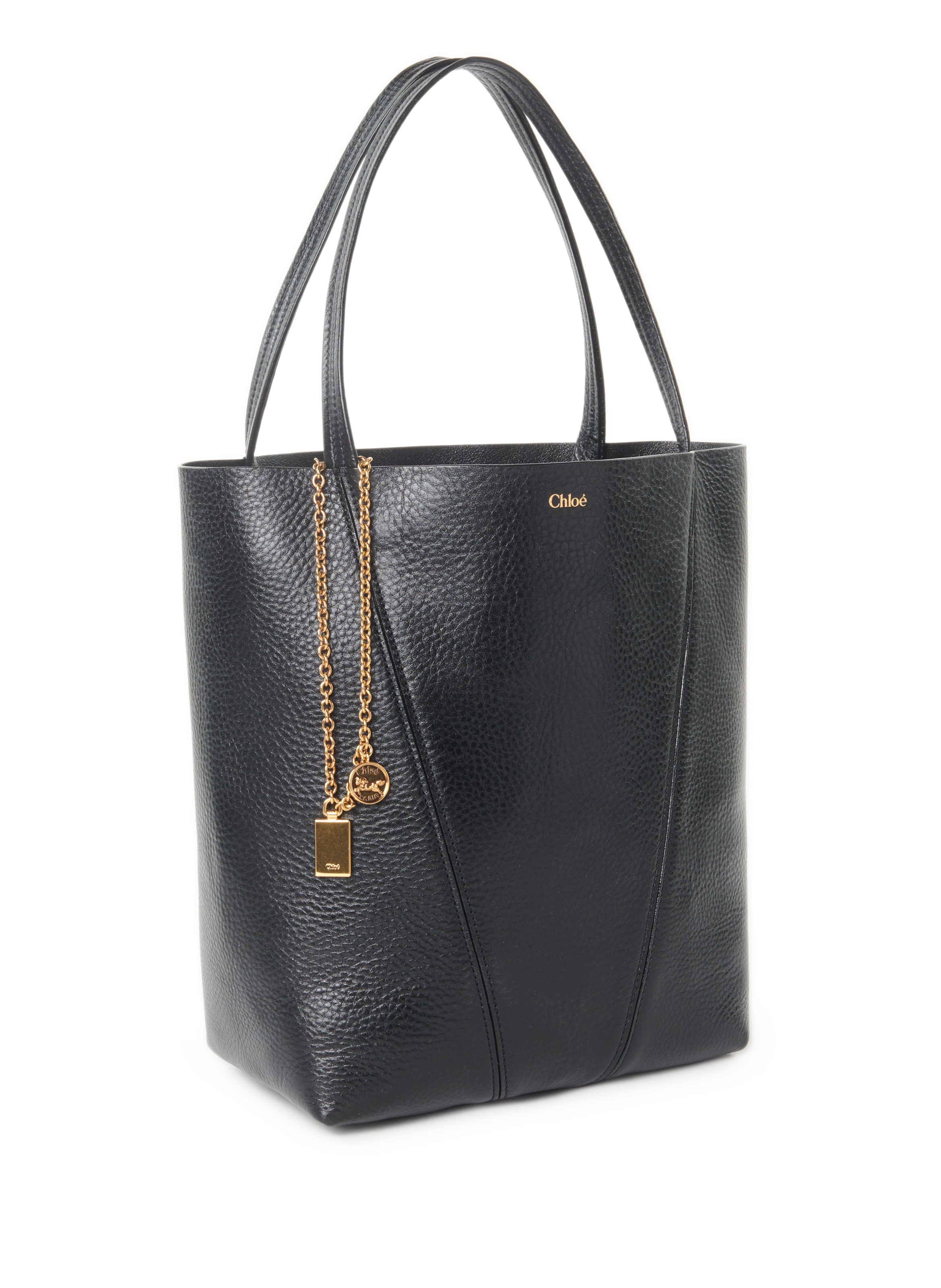 Sac cabas Spin en cuir grainé CHLOÉ Noir
