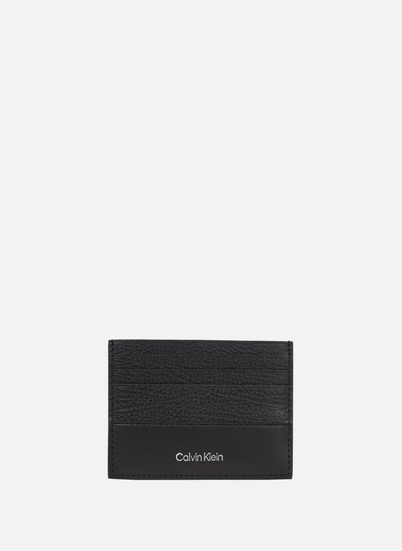 Leather card holder Black by CALVIN KLEIN CALVIN KLEIN Leather card holder Black